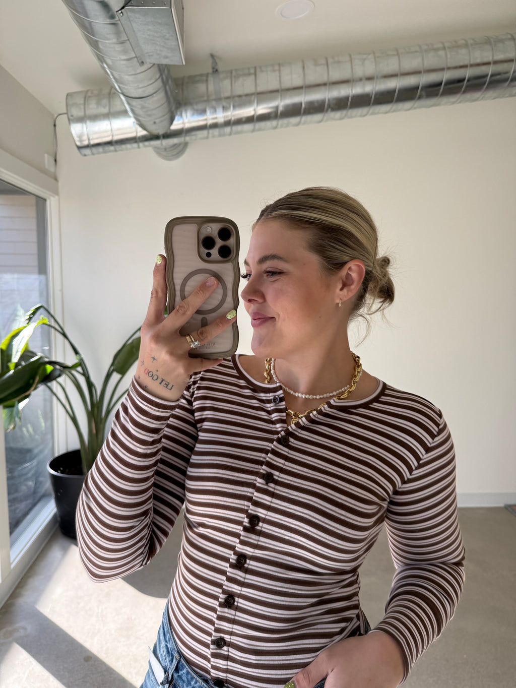 Sunday Social Striped Button Down Long Sleeve (Multiple Colors)