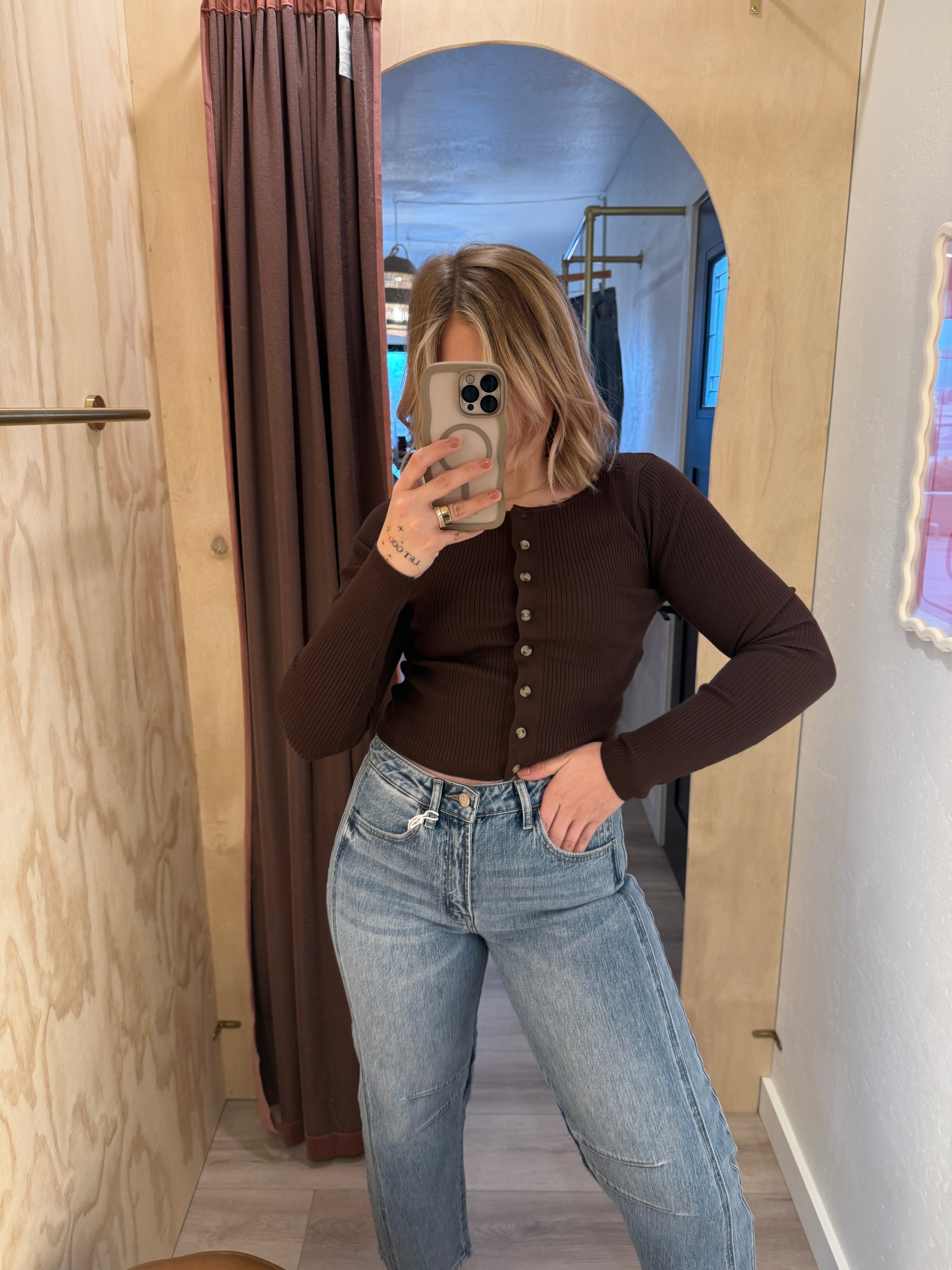 High Rise Medium Wash Barrel Jeans