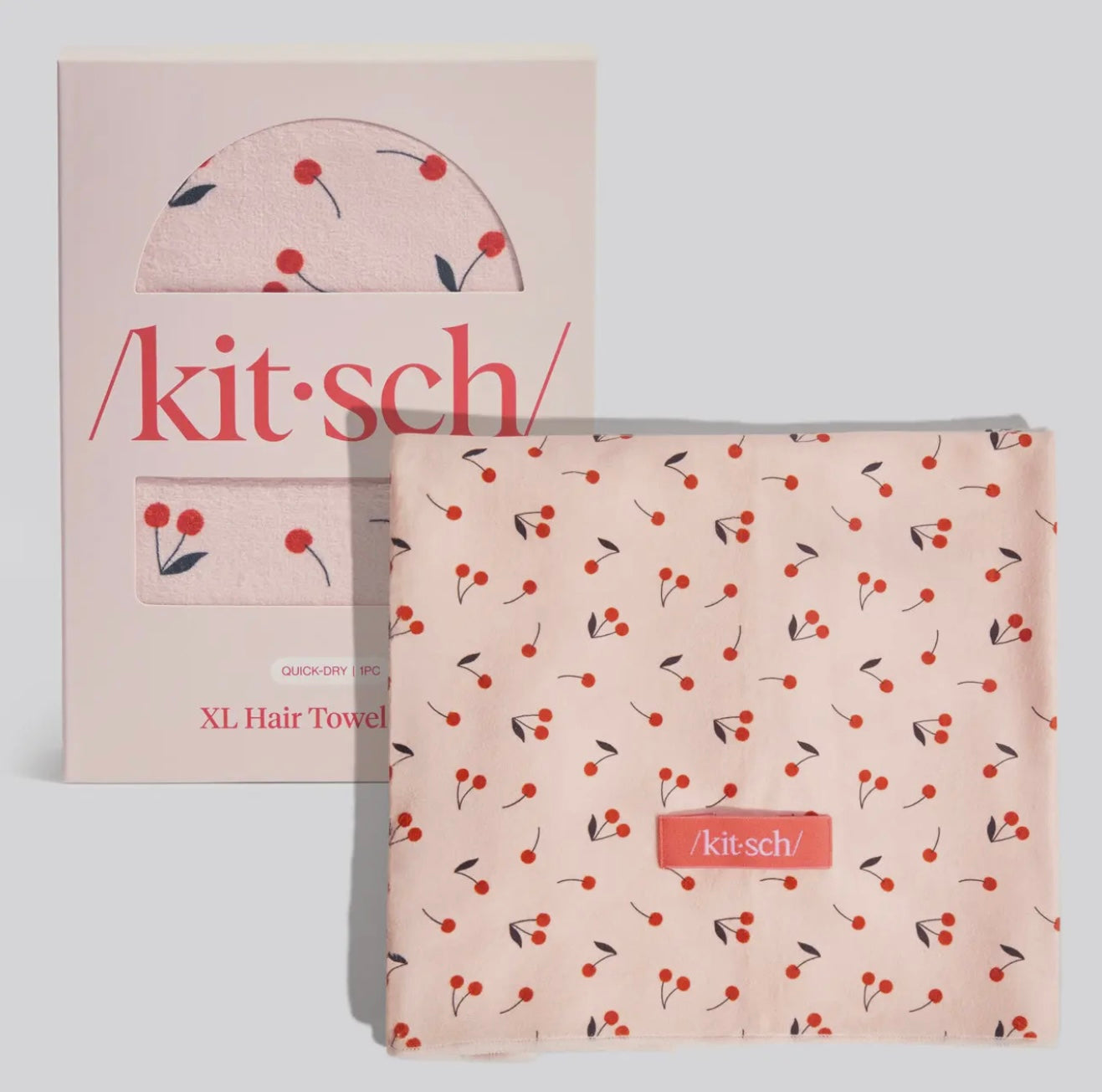 Kitsch XL Hair Towel Wrap - Cherry Print