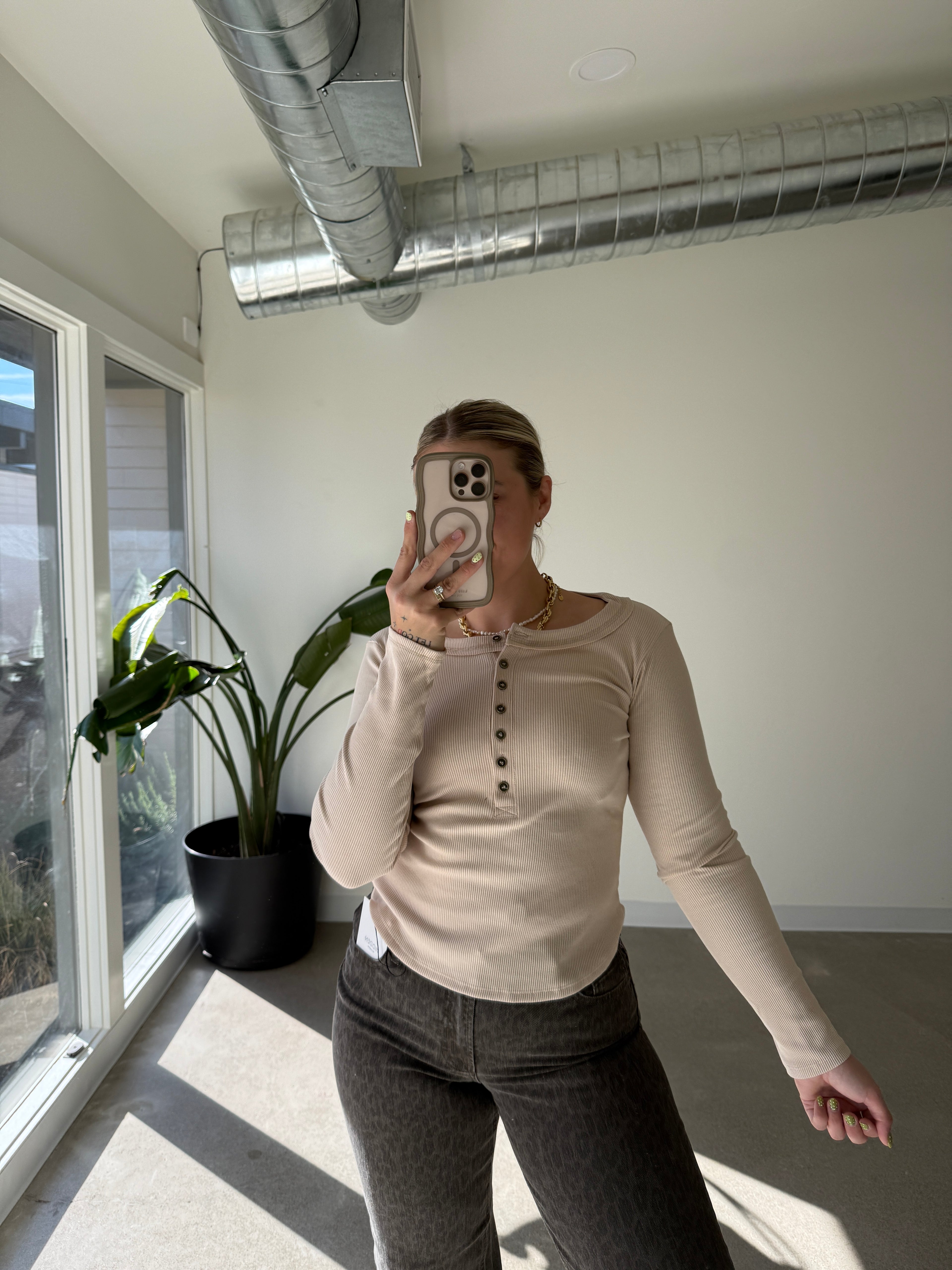 Hadley Henley Ribbed Long Sleeves (Multiple Colors)