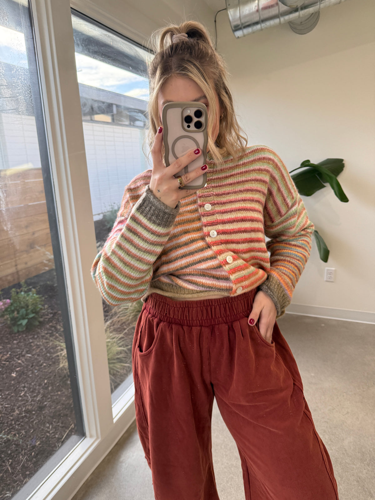 Winter Days Mineral Wash Fleece Barrel Pants