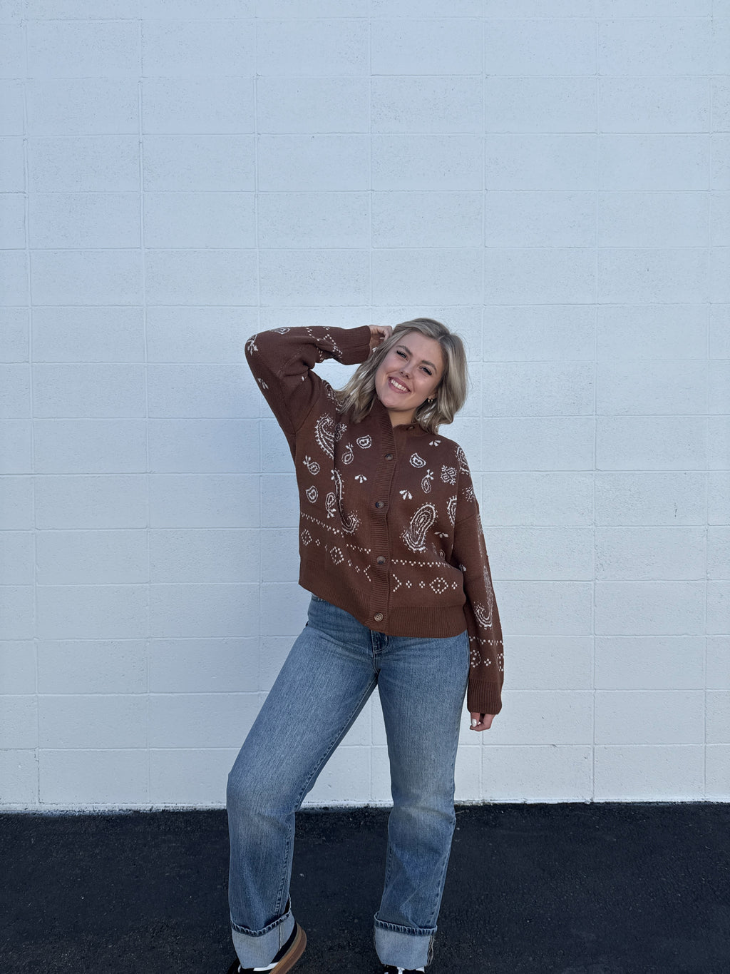 Spice Girl Paisley Button Up Cardigan