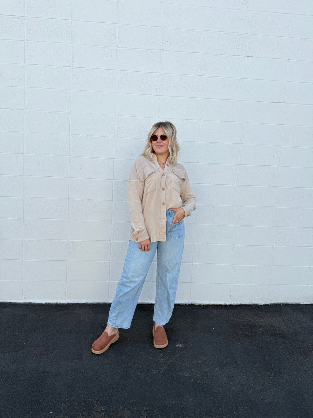 Mineral Washed Oversized Shacket