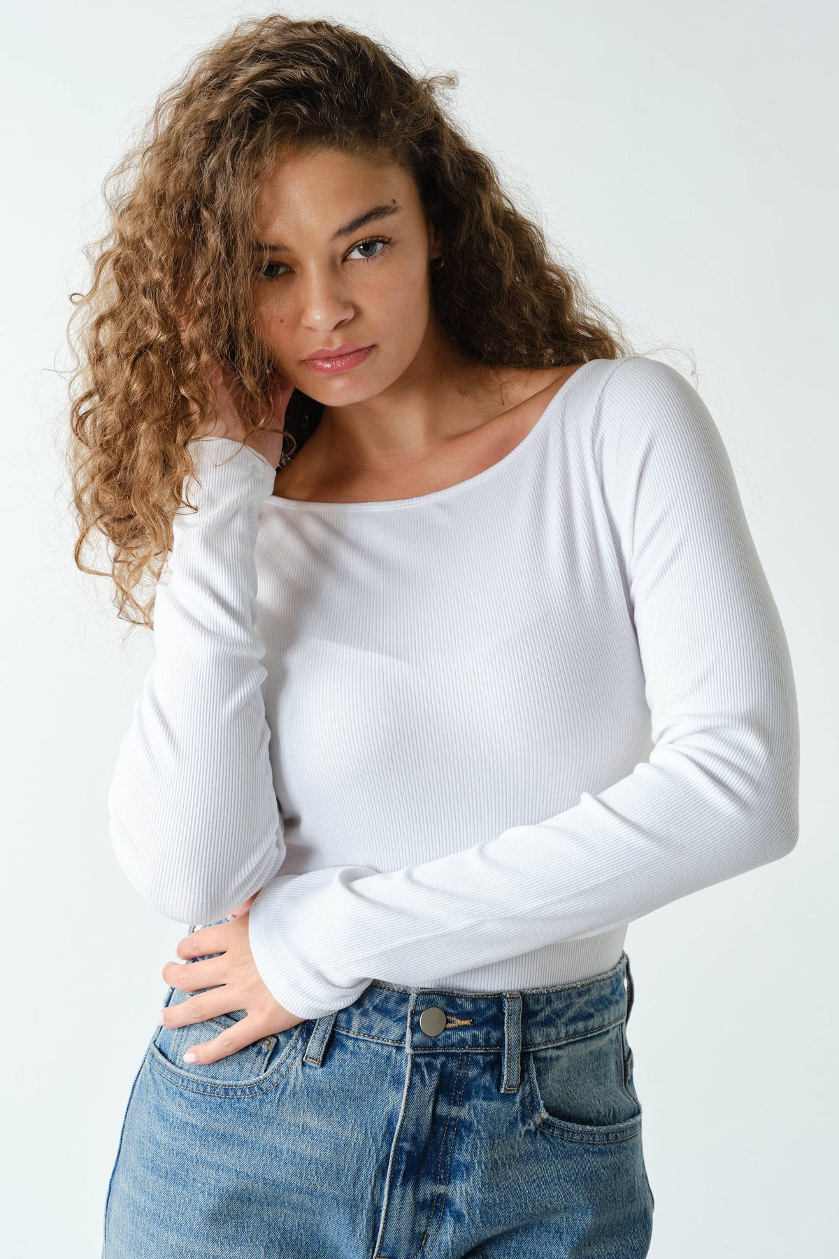 Barely There Boat Neck Long Sleeve