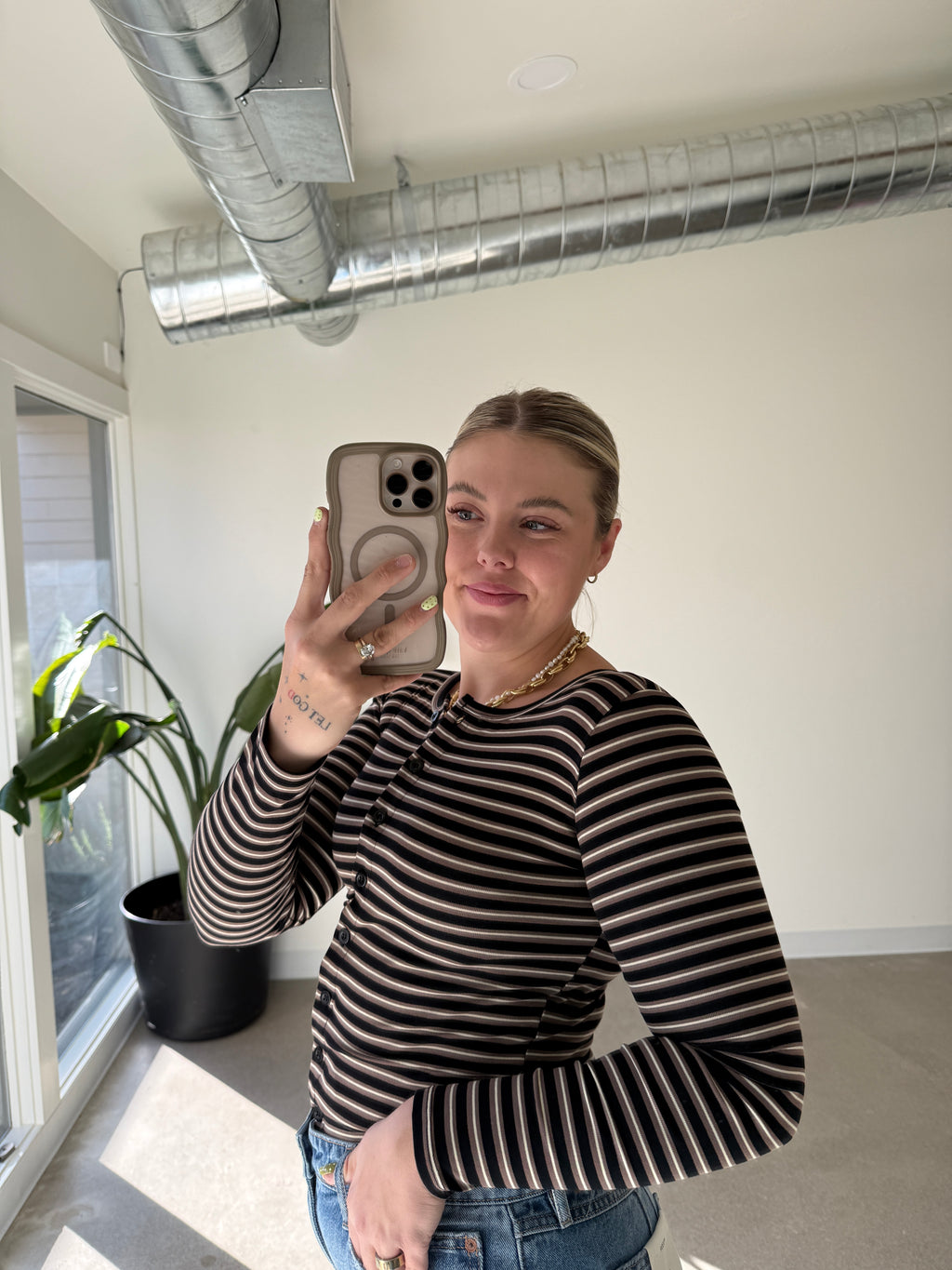 Sunday Social Striped Button Down Long Sleeve (Multiple Colors)