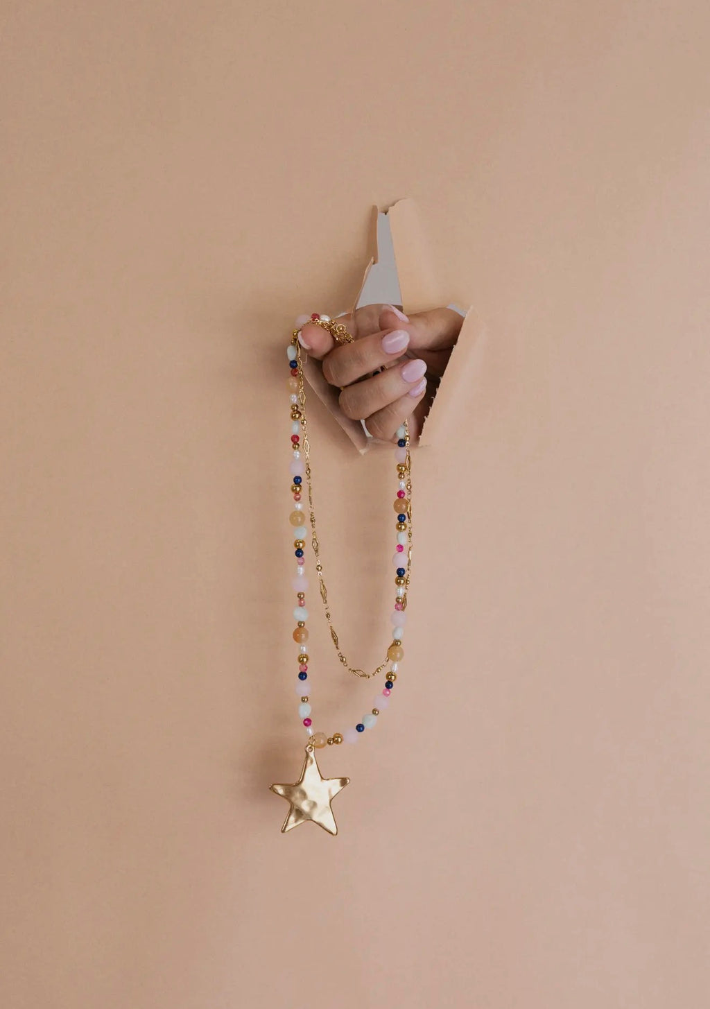 Ziggy Star Necklace - Pink