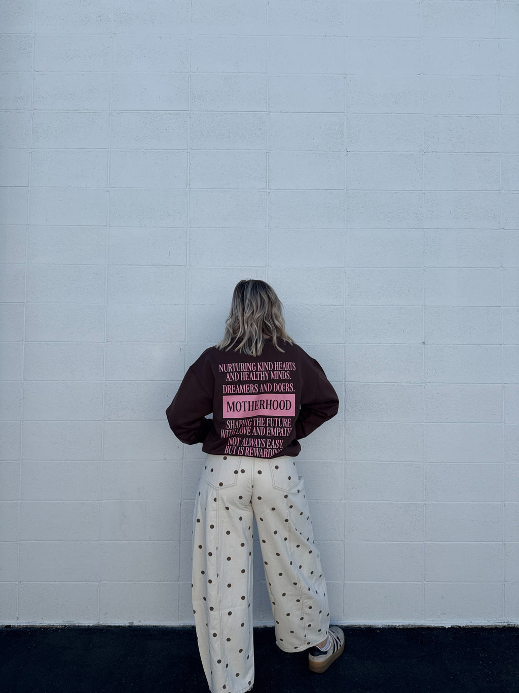 Mocha Dot Barrel Pants