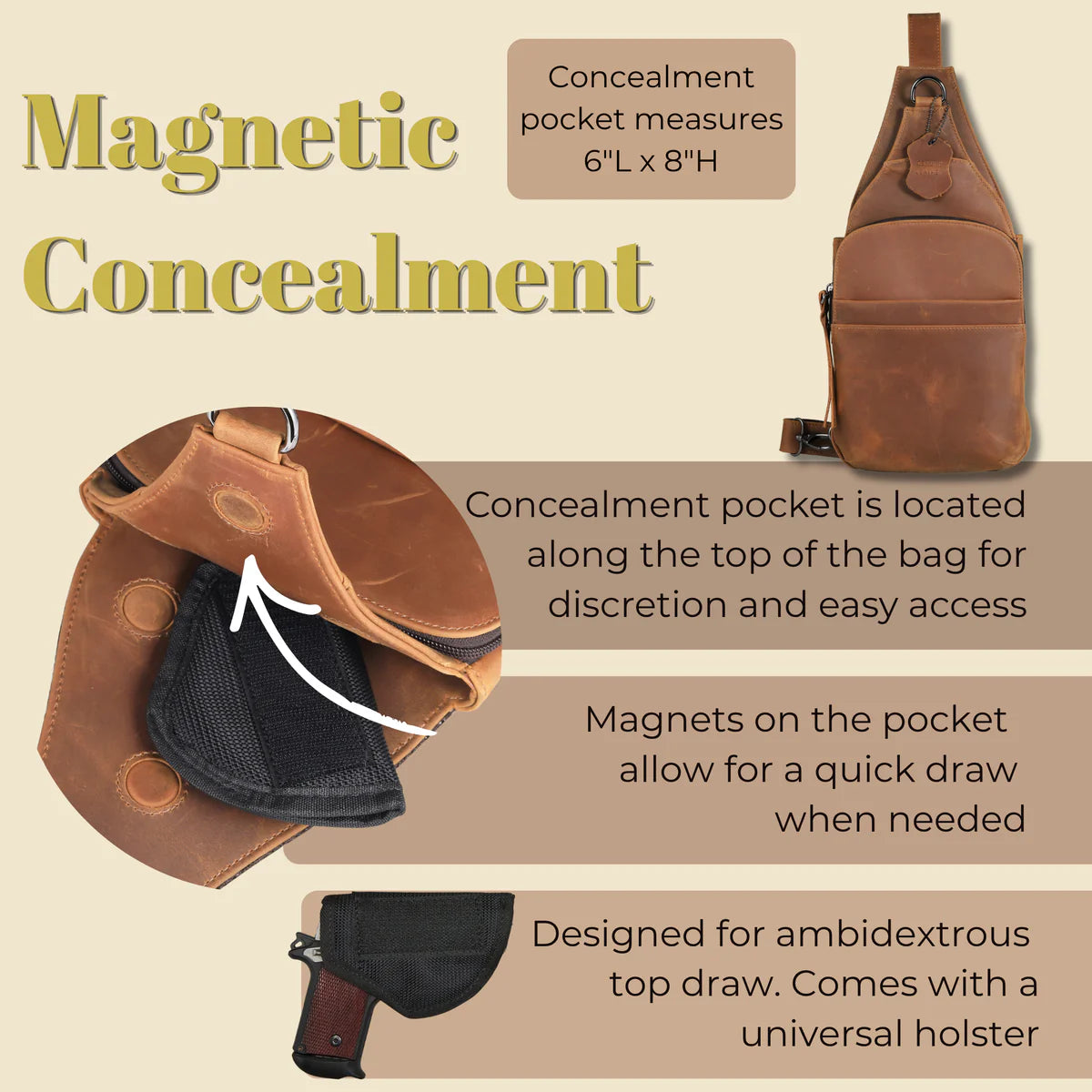 Lady Conceal -  Dakota Leather Sling