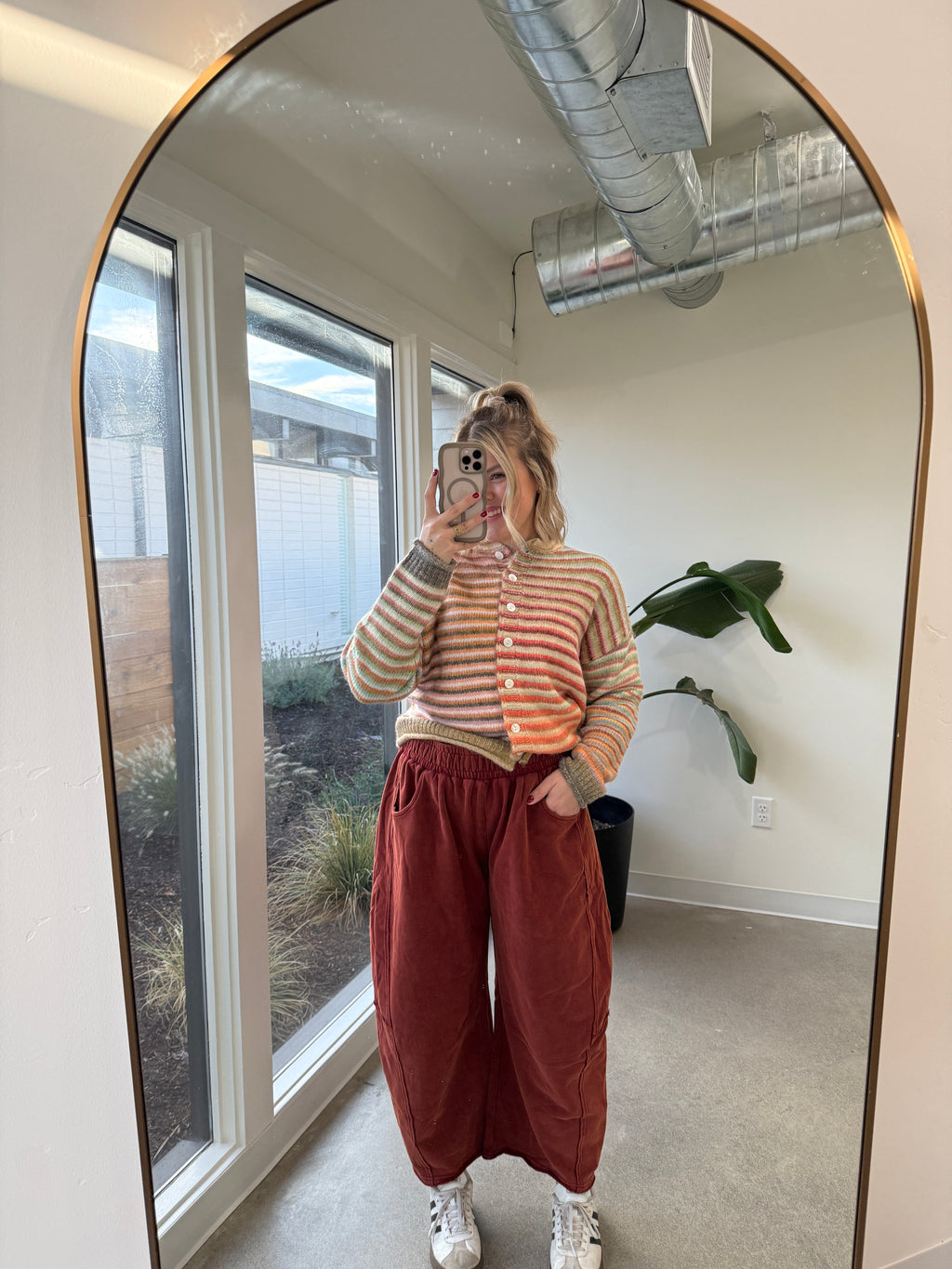 Winter Days Mineral Wash Fleece Barrel Pants