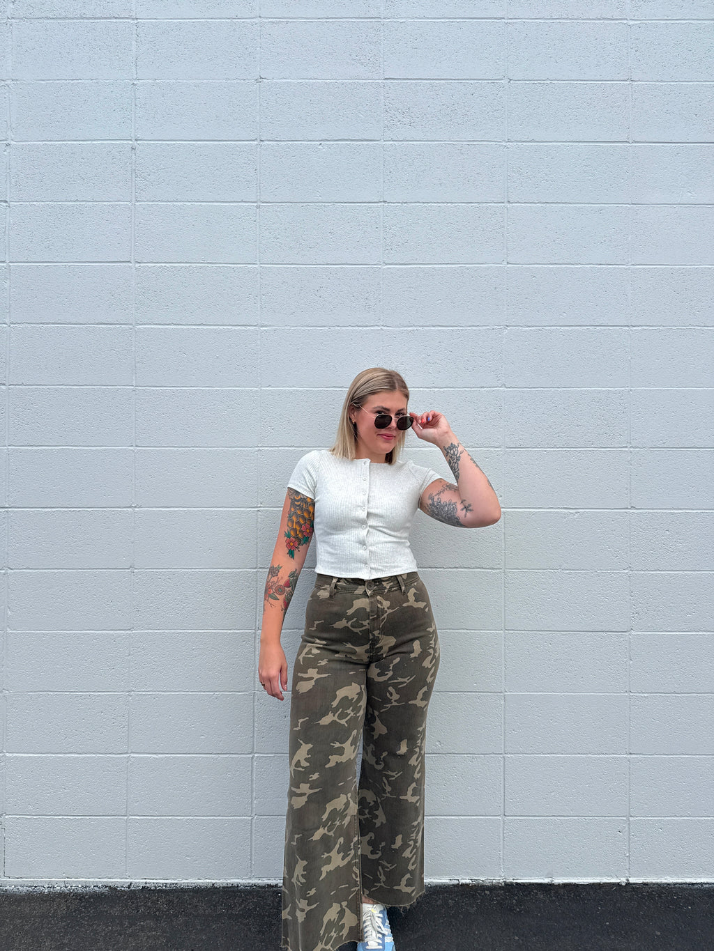 Operation Olive Camo Wide Leg Pants