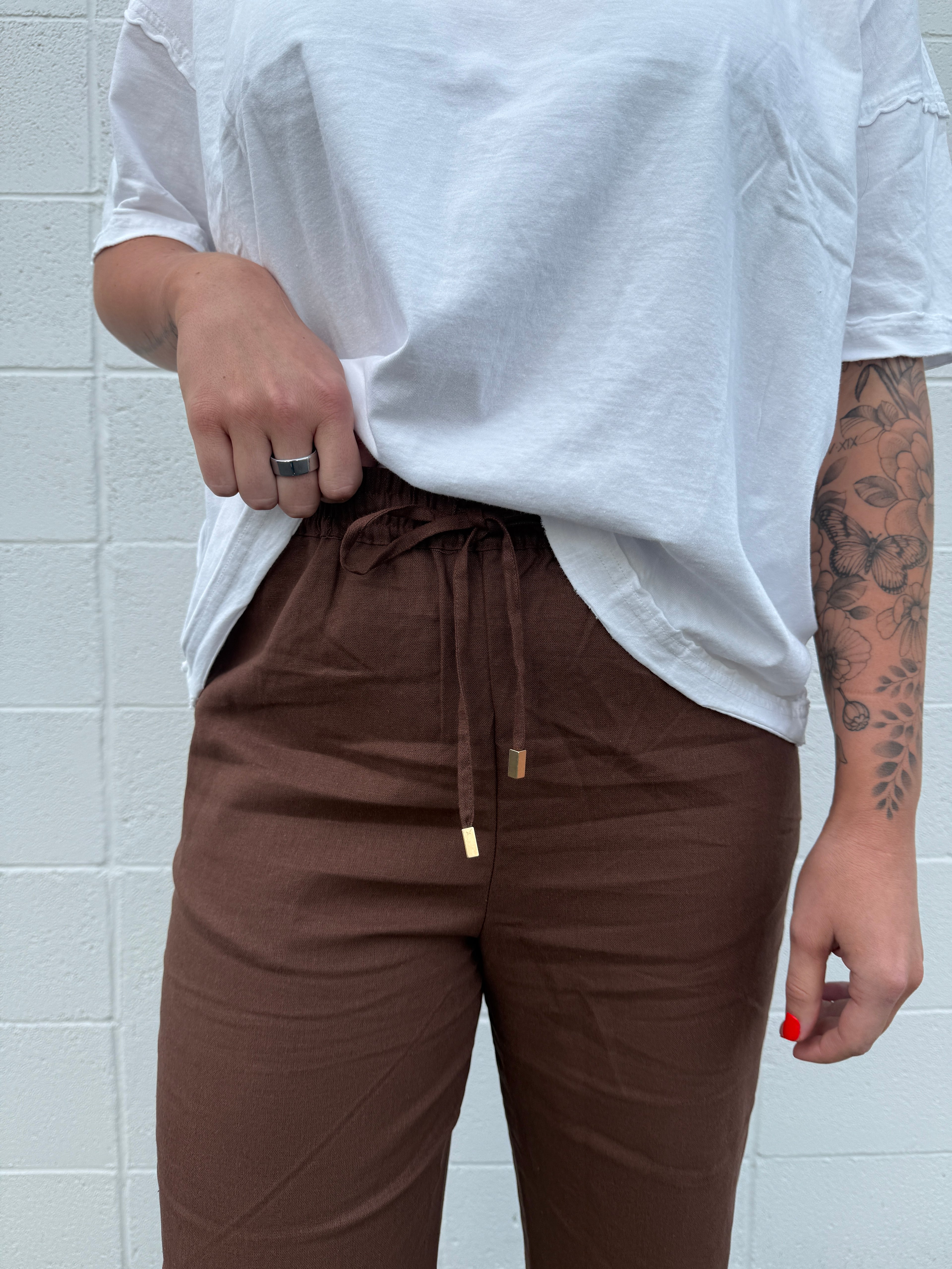 Linen Blend Pants (Multiple Colors)