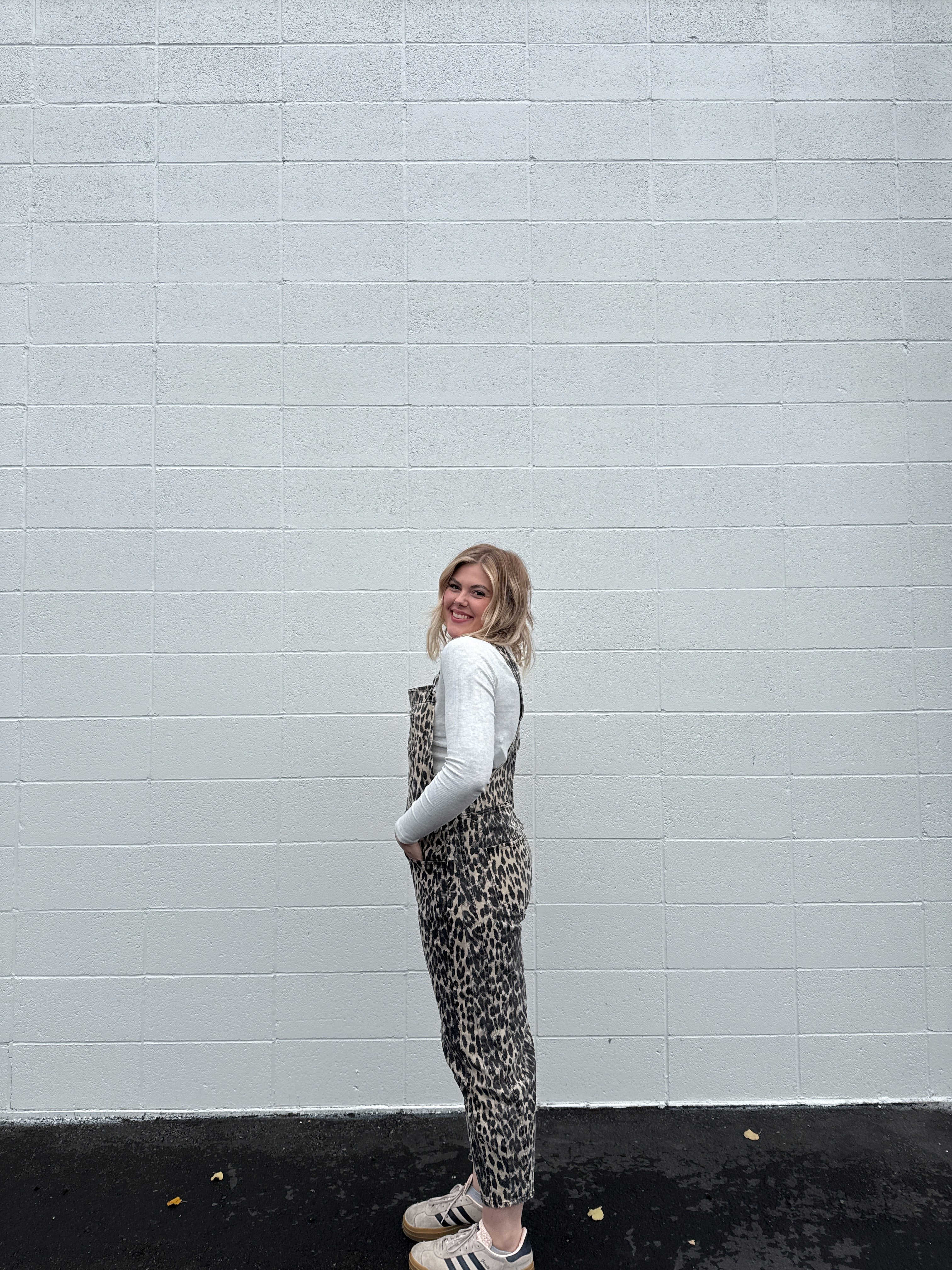 Leopard Barrel Overalls