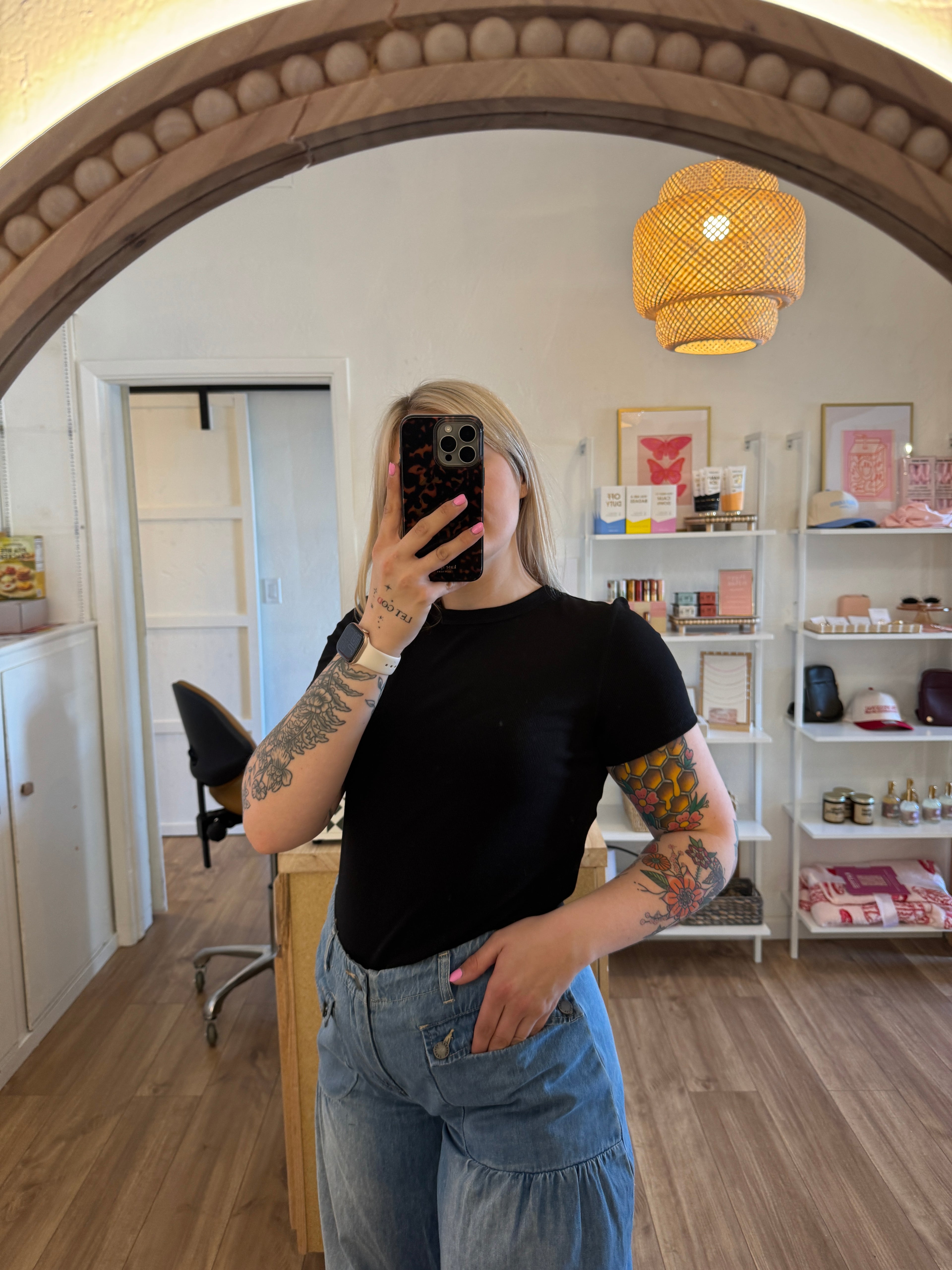 Ribbed Knit Basic Tee (multiple colors)