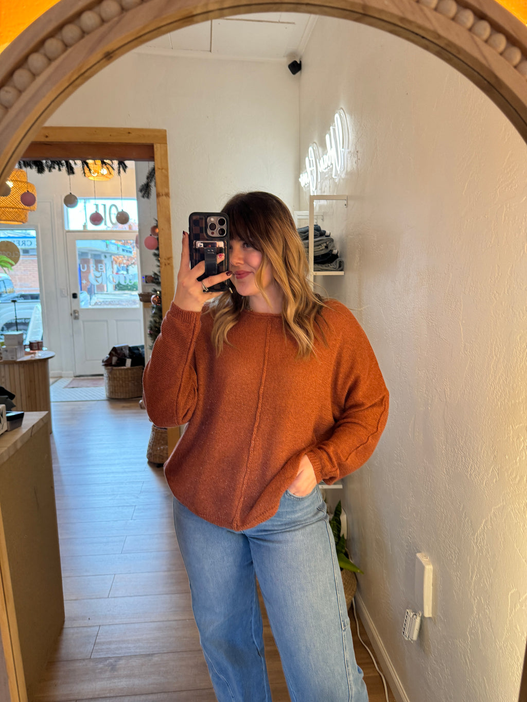 Baby It’s Cold Outside Rust Sweater