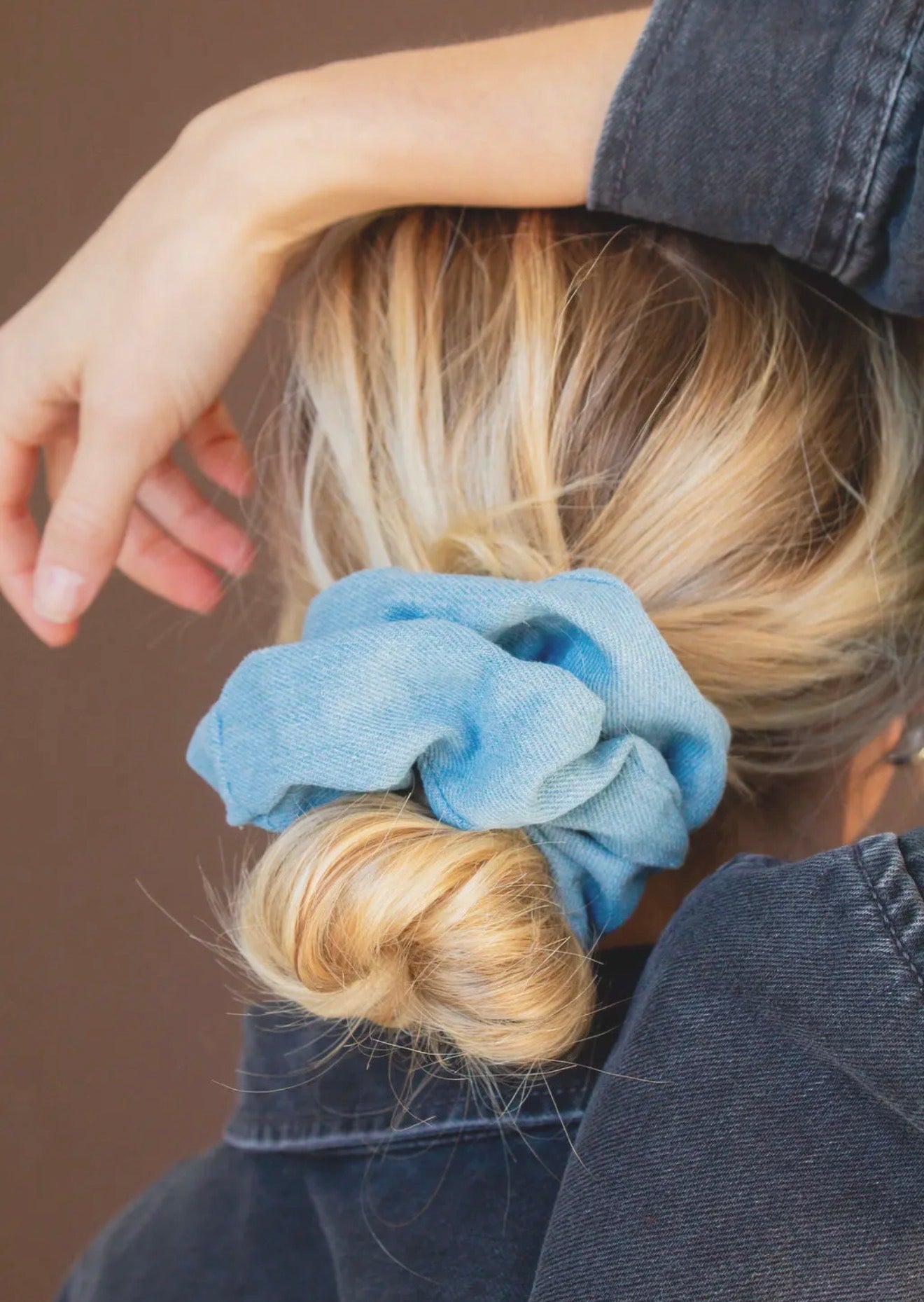 Blue Jean Jumbo Scrunchie