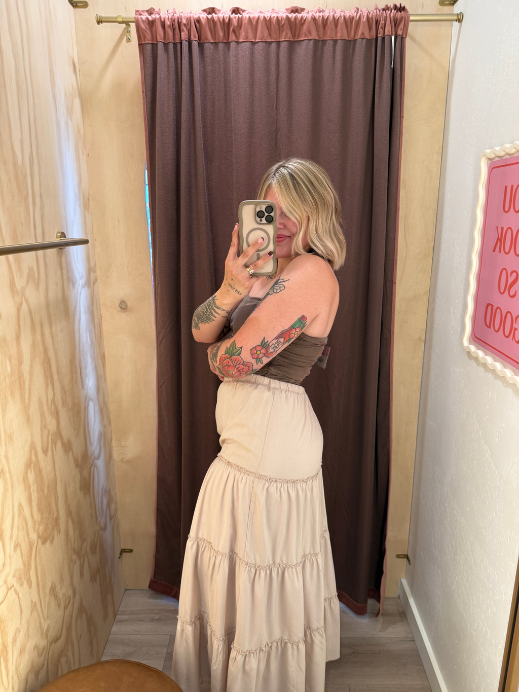 Flirt + Flow Ruffled Hem Maxi Skirt (multiple colors)
