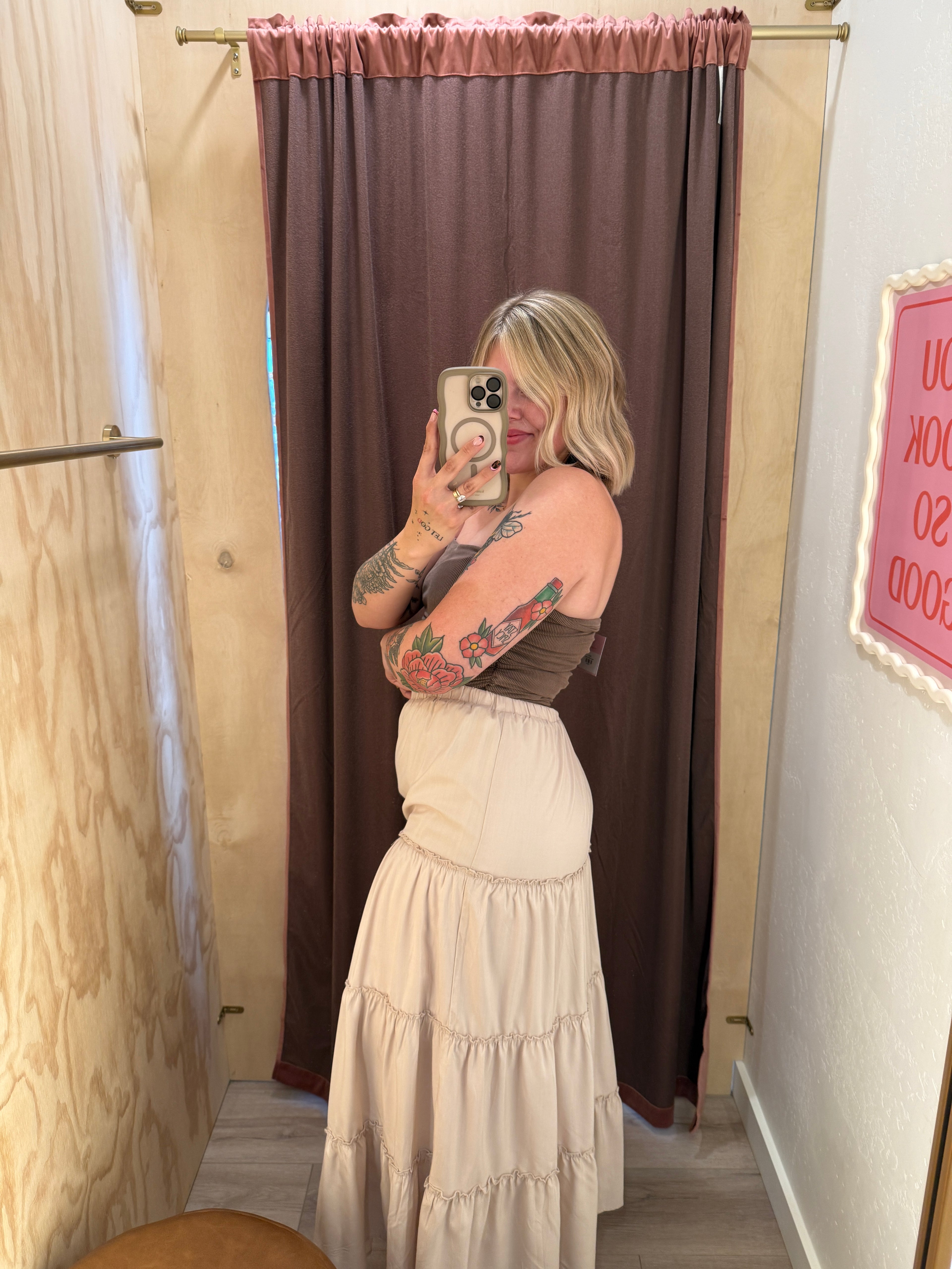 Flirt + Flow Ruffled Hem Maxi Skirt (multiple colors)