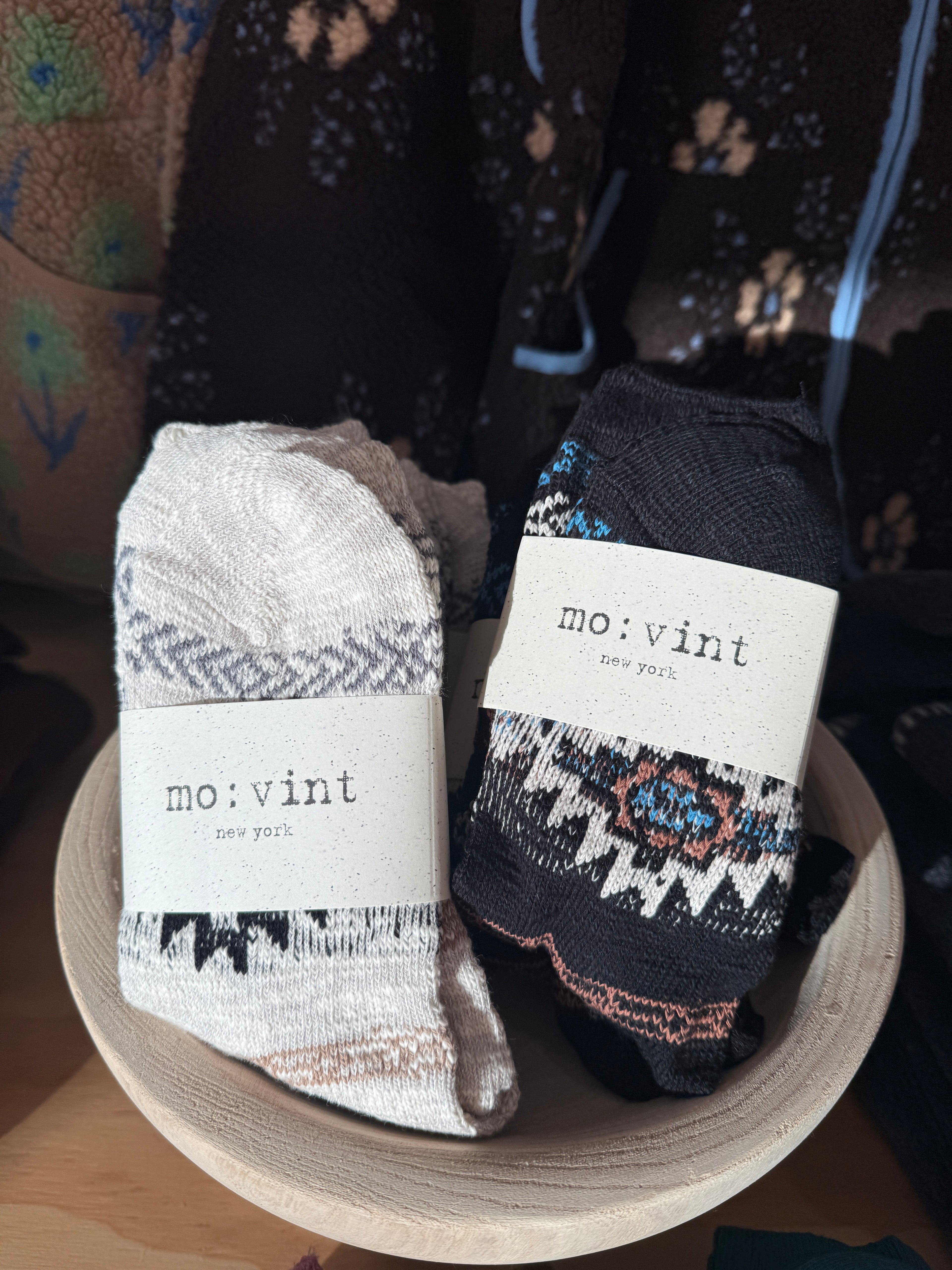 Aztec Cozy Crew Socks (multiple colors)