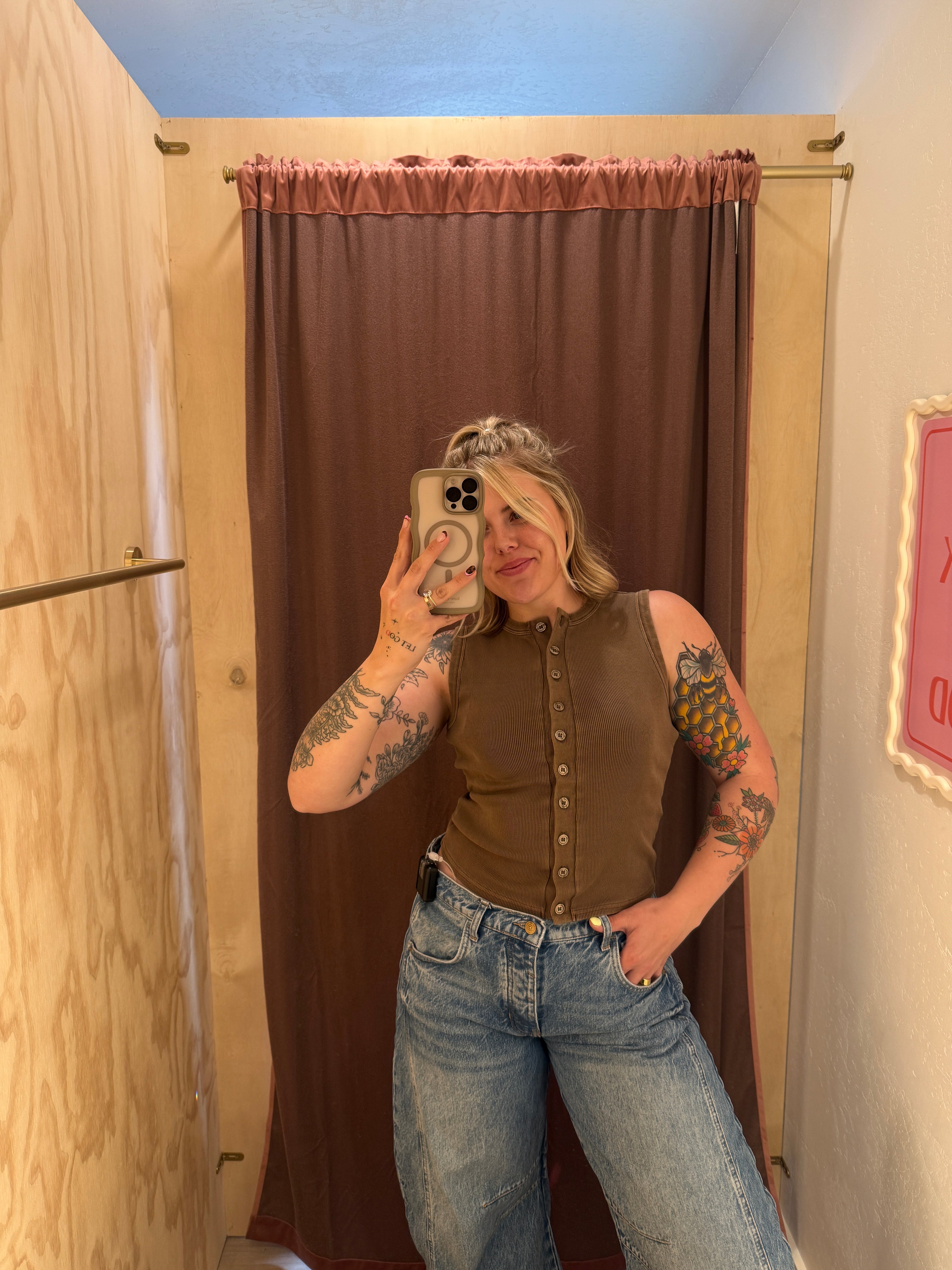 Button Down Ribbed Tanks (multiple colors)