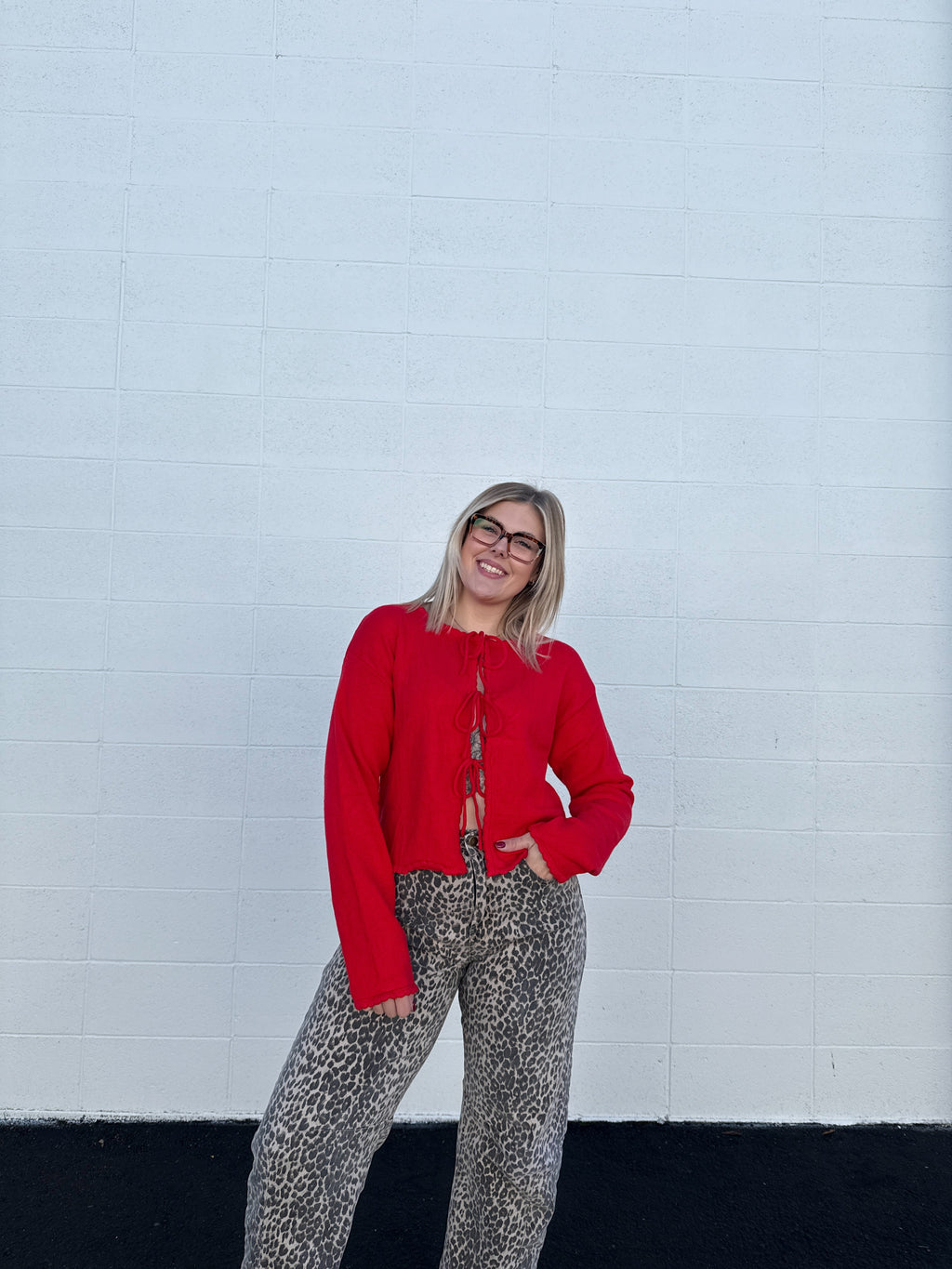 Christmas Bow Knit Cardigan