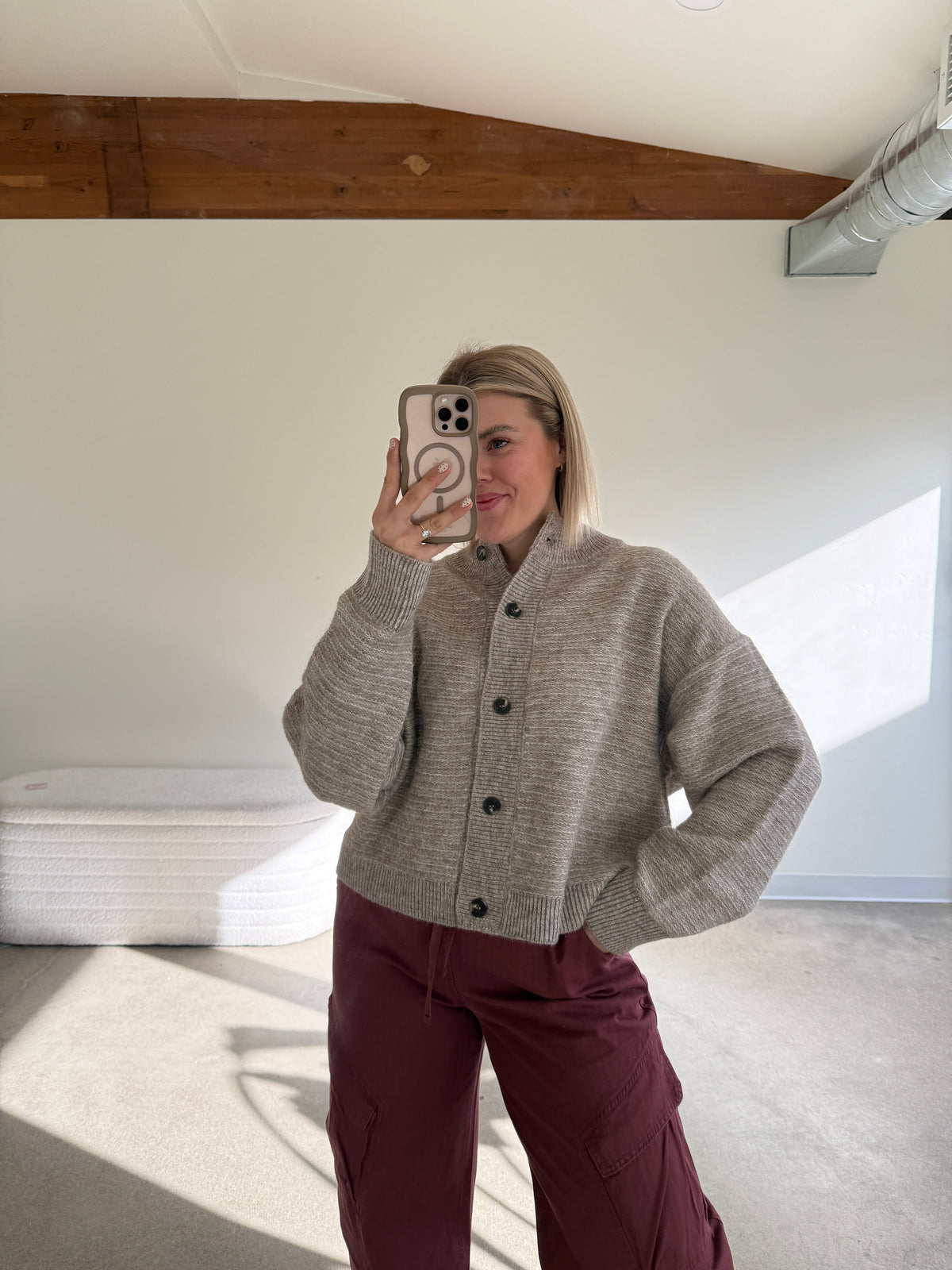 Marled Button Down Cardigan