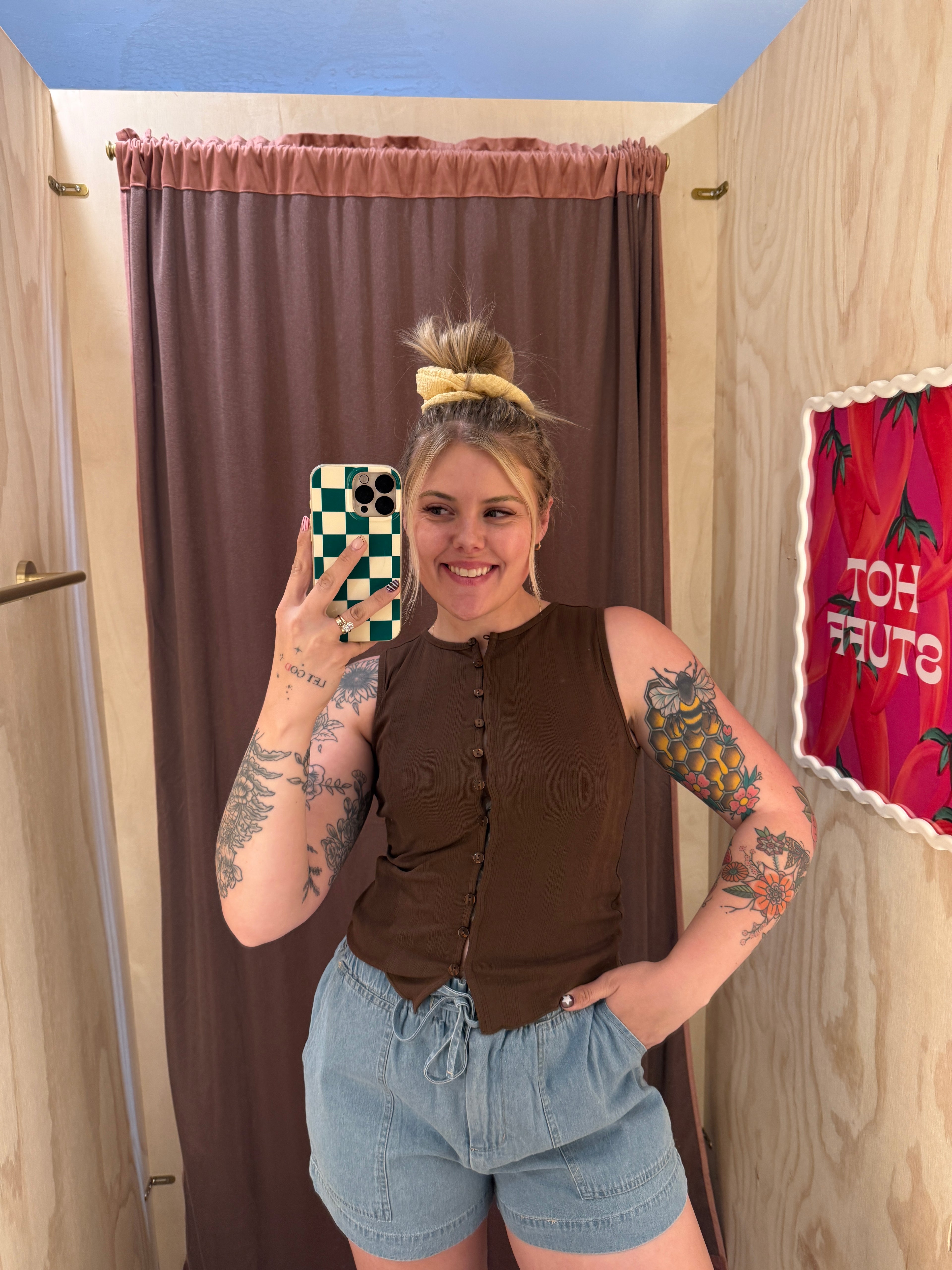 Pointelle Button Down Tanks (Multiple Colors)