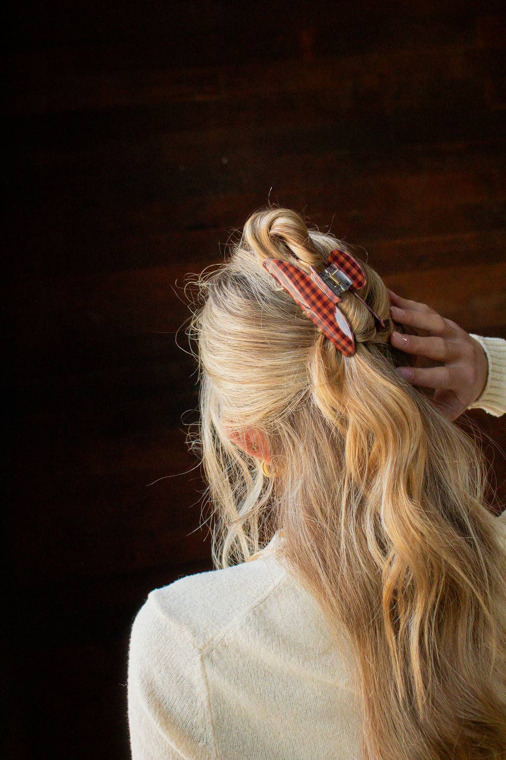 Cider Gingham Claw Clip