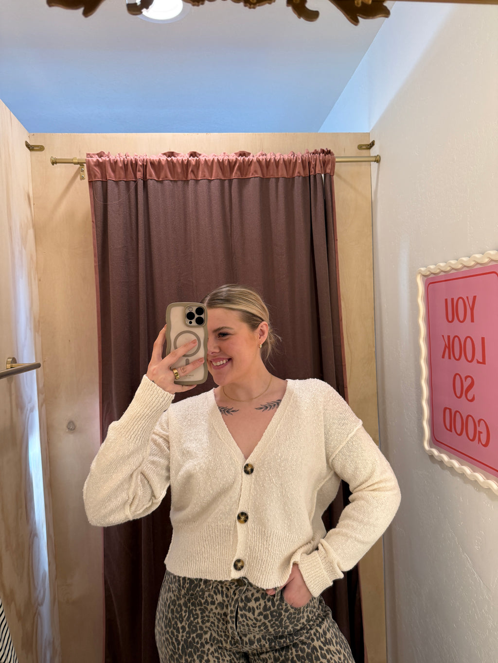 V-Neck Knit Button Down Cardigan