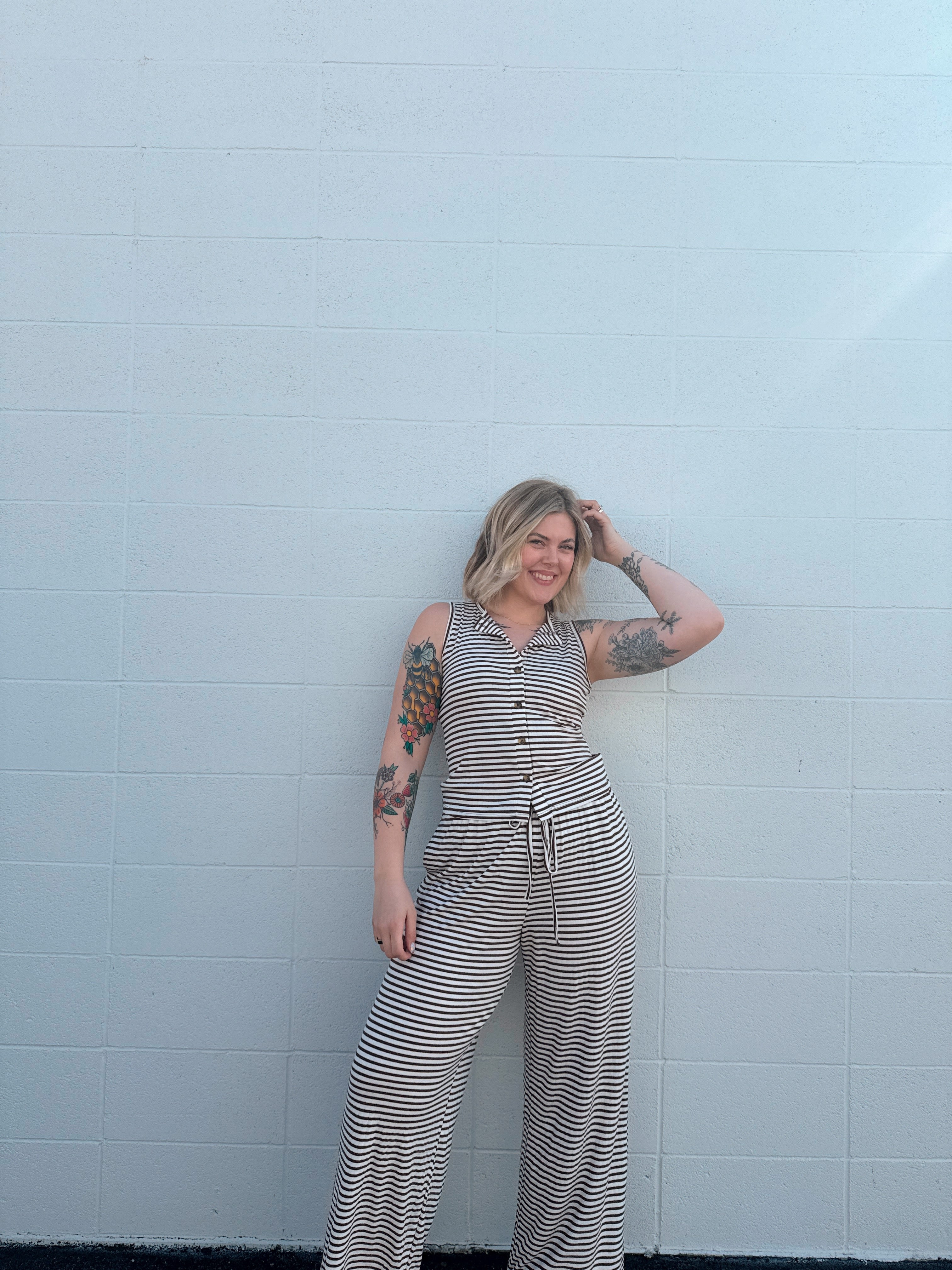 Button Down Tank Striped Set *RESTOCK*