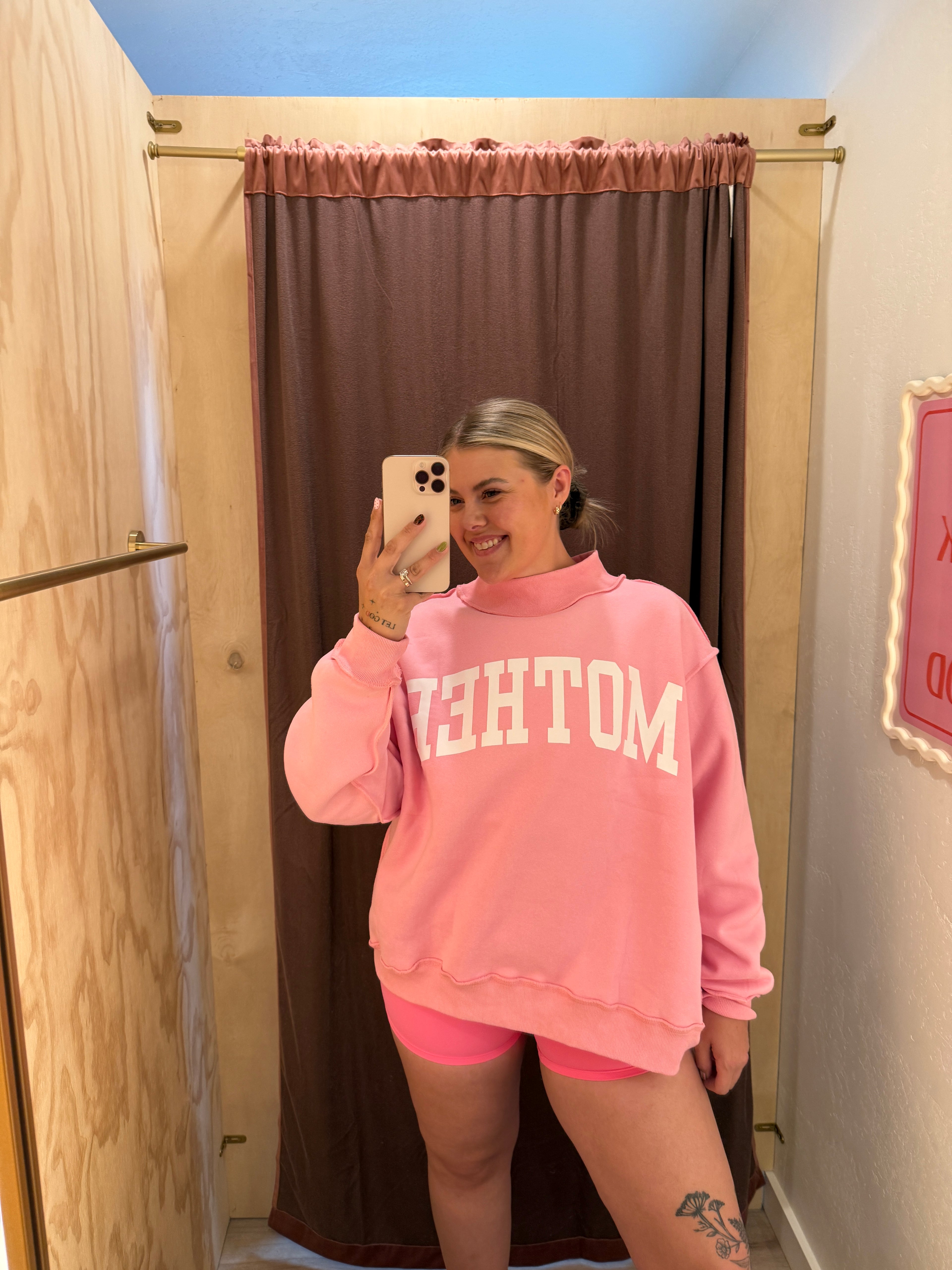Mother Mock Neck - Bright Pink PREORDER
