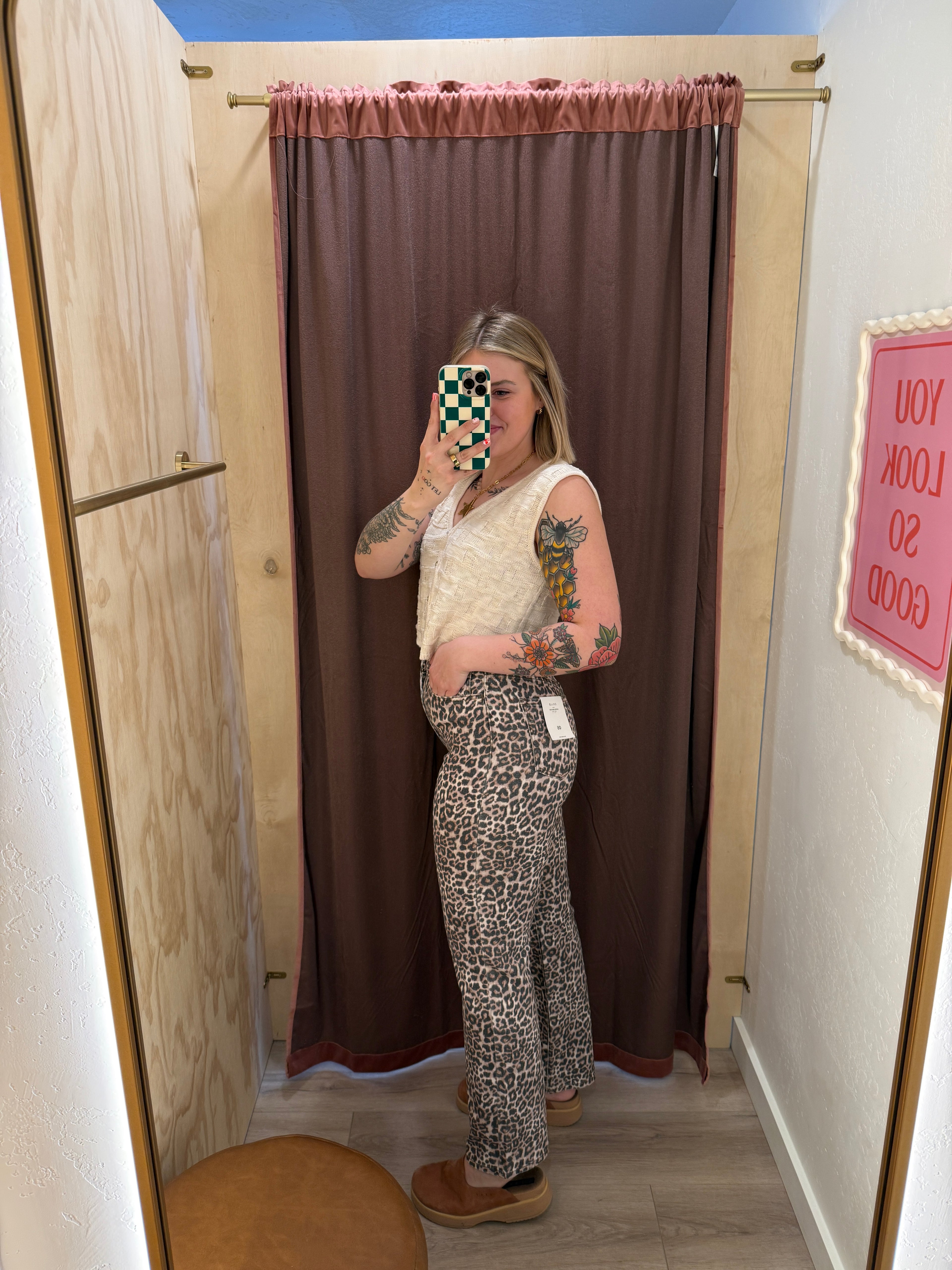 Super High Rise Leopard Dad Jeans