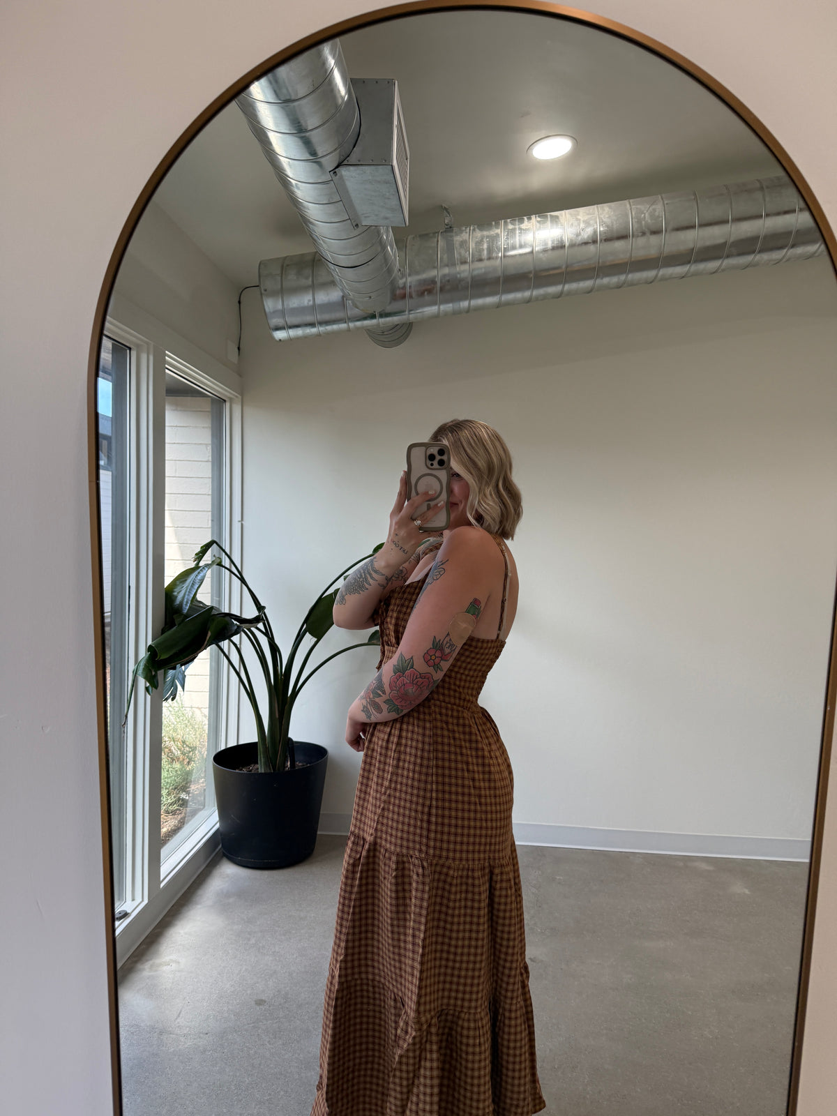 Harvest Plaid Midi Dress