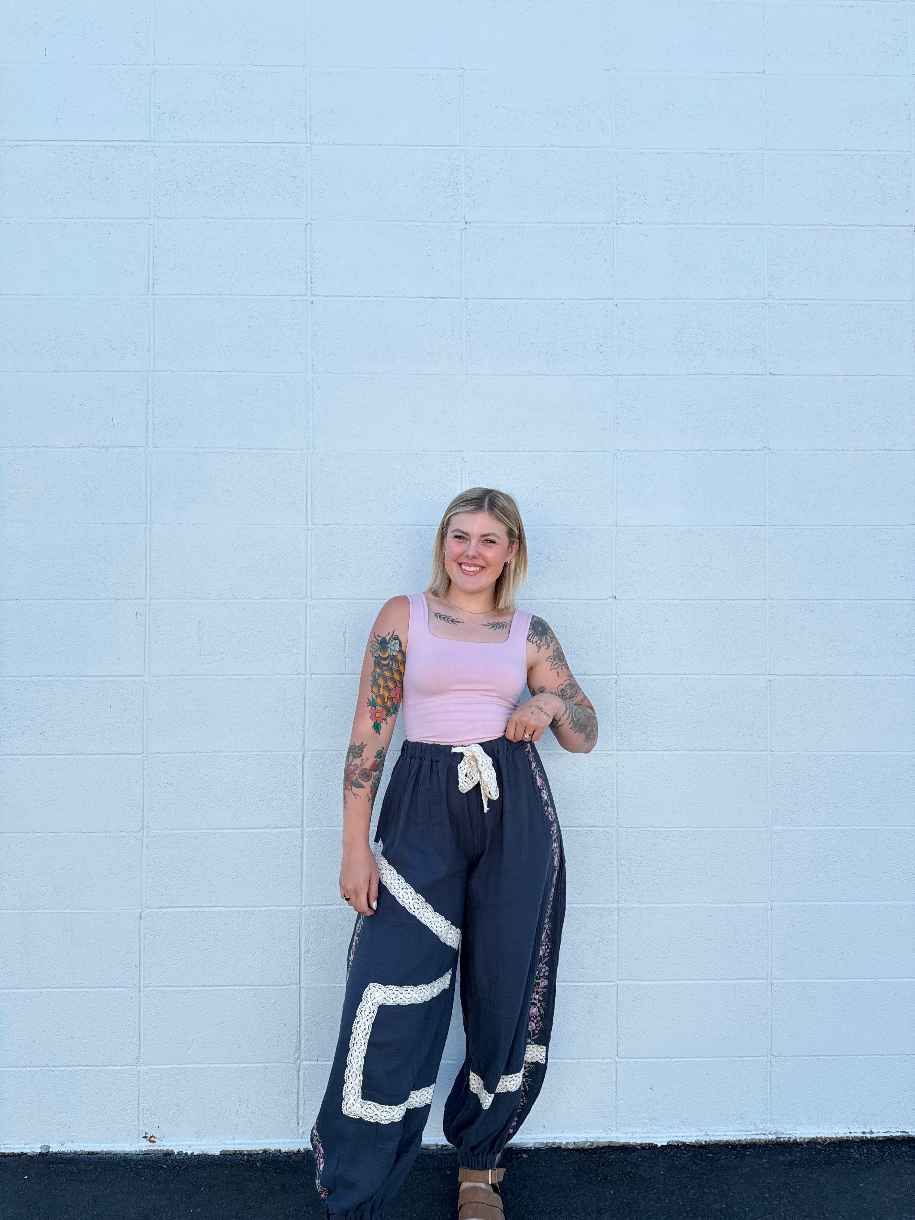 Moonlit Garden Gauze Joggers