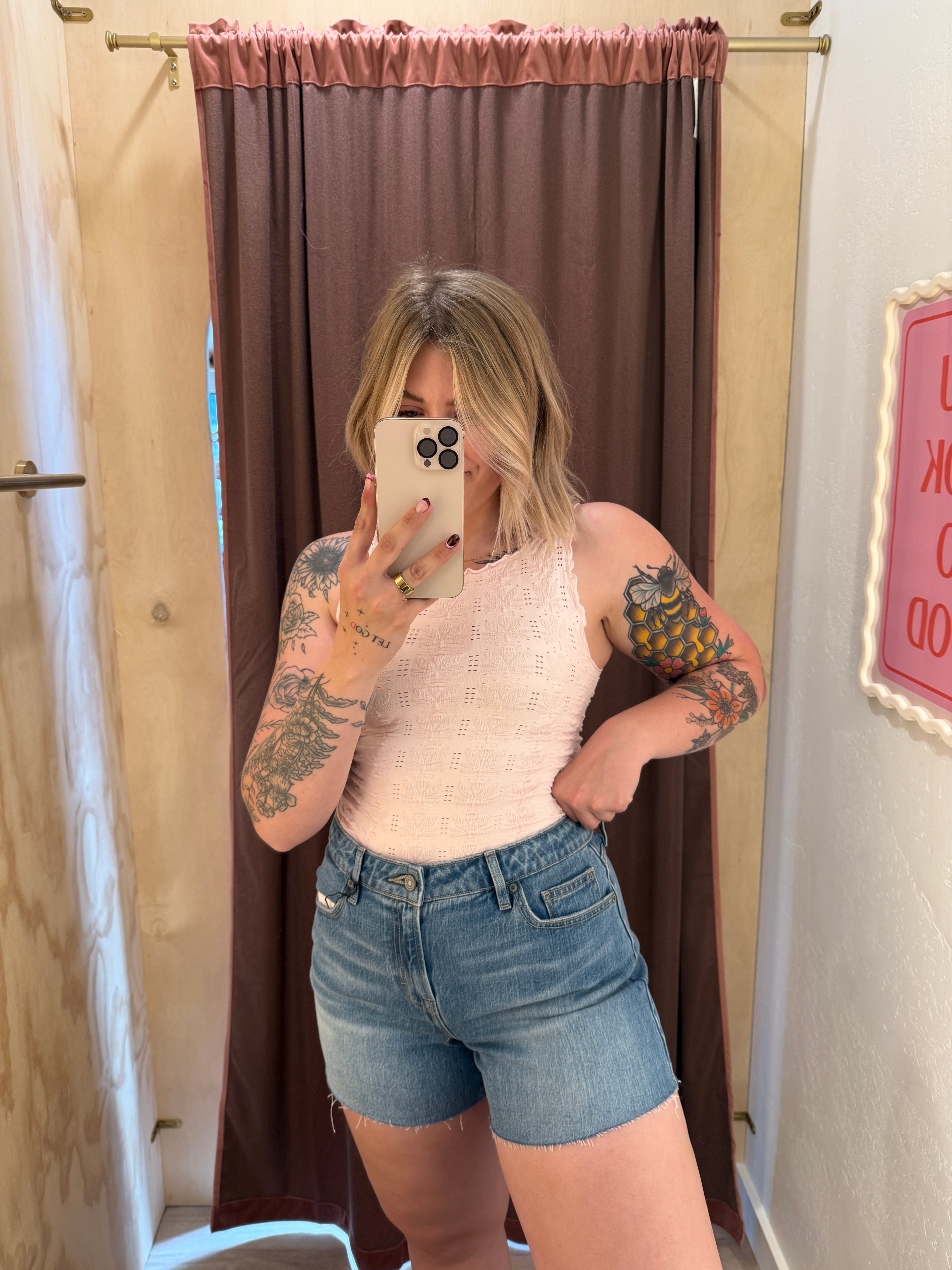 Ava High Rise A-Line Denim Shorts