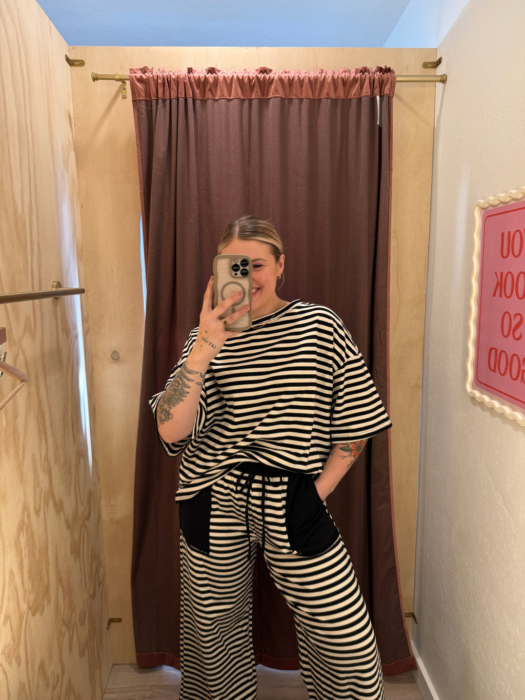 Striped Knit Lounge Set