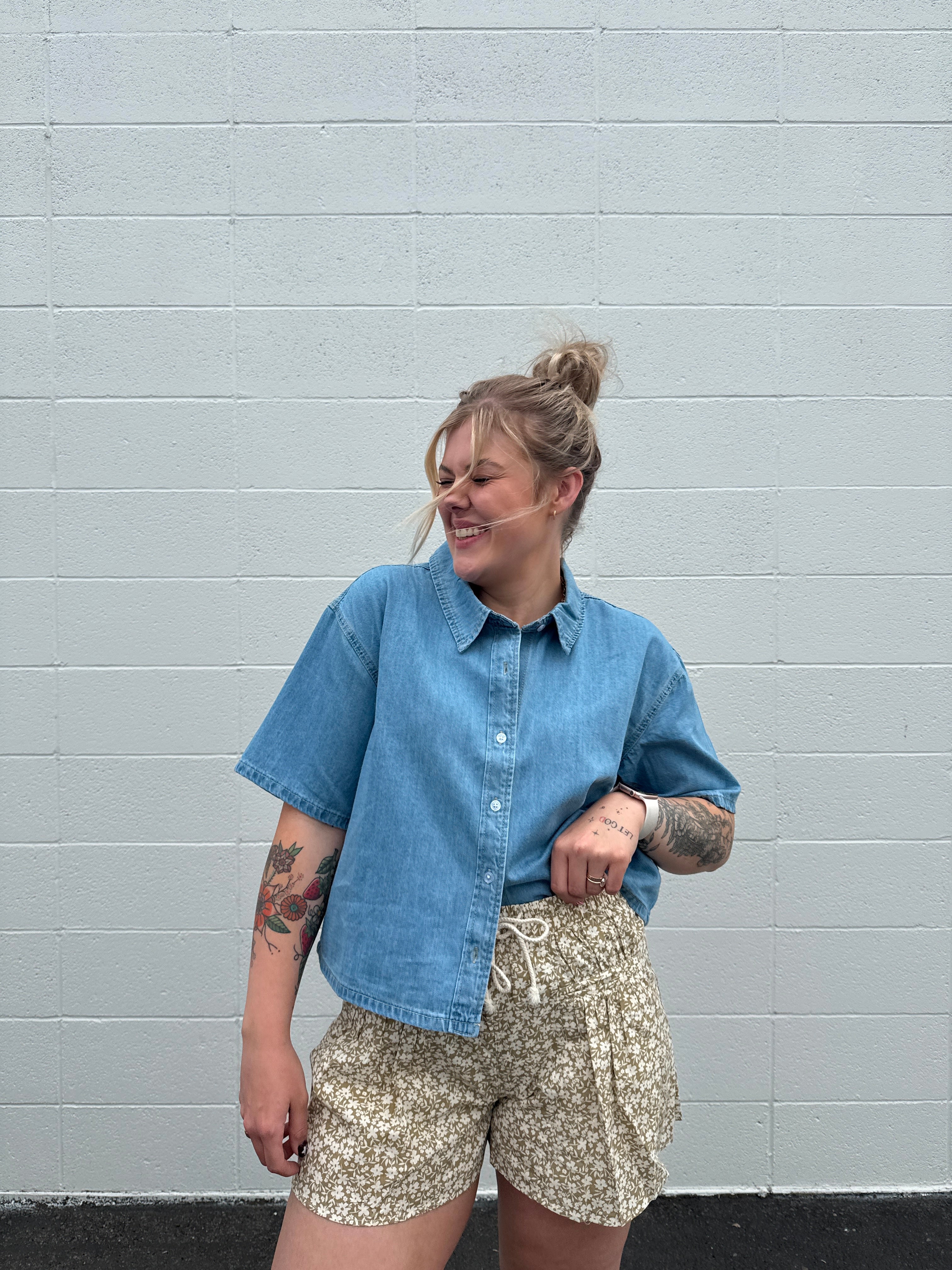 Daisy Floral Drawstring Shorts