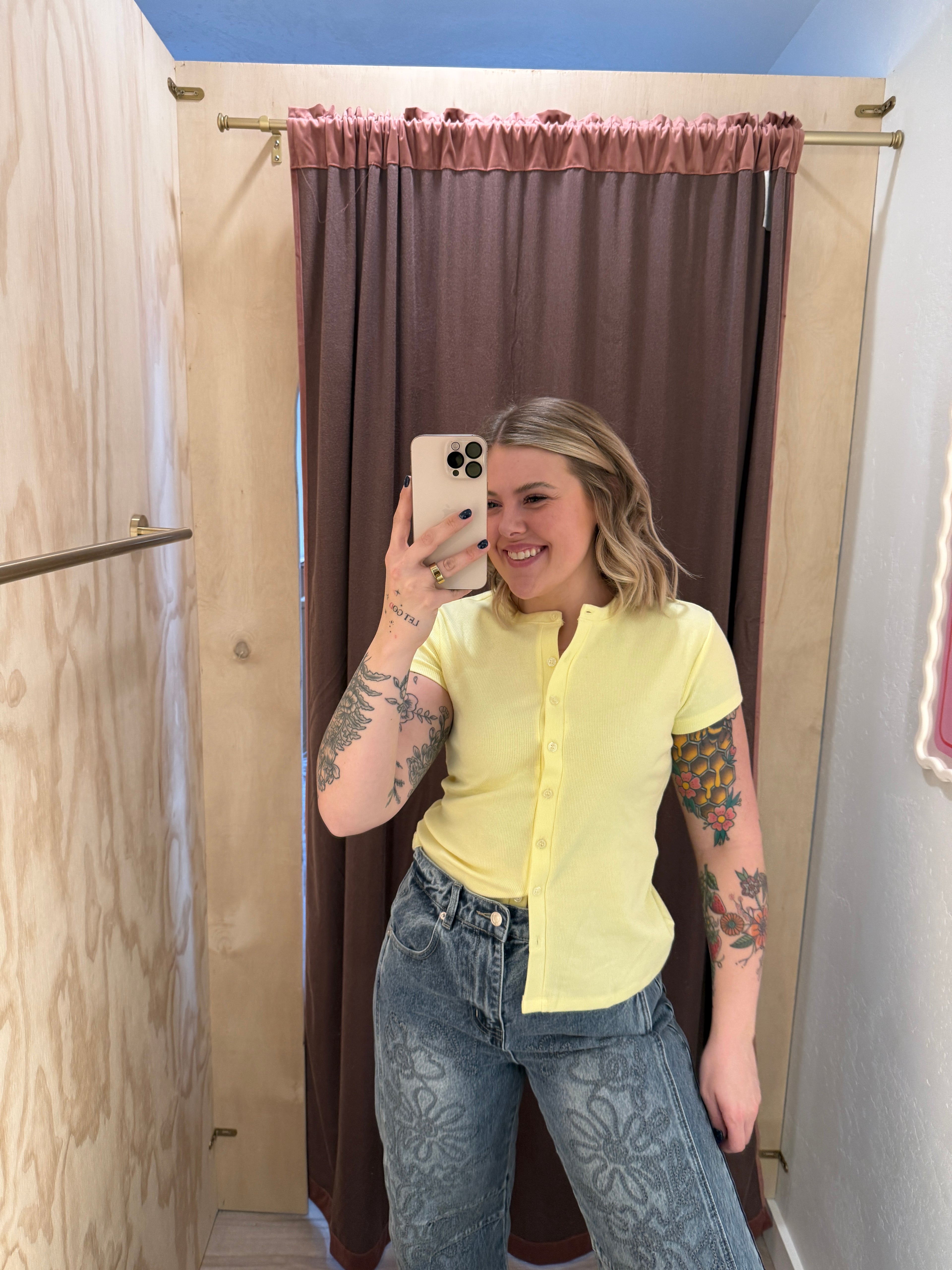 Ribbed Button Down Tees (multiple colors)