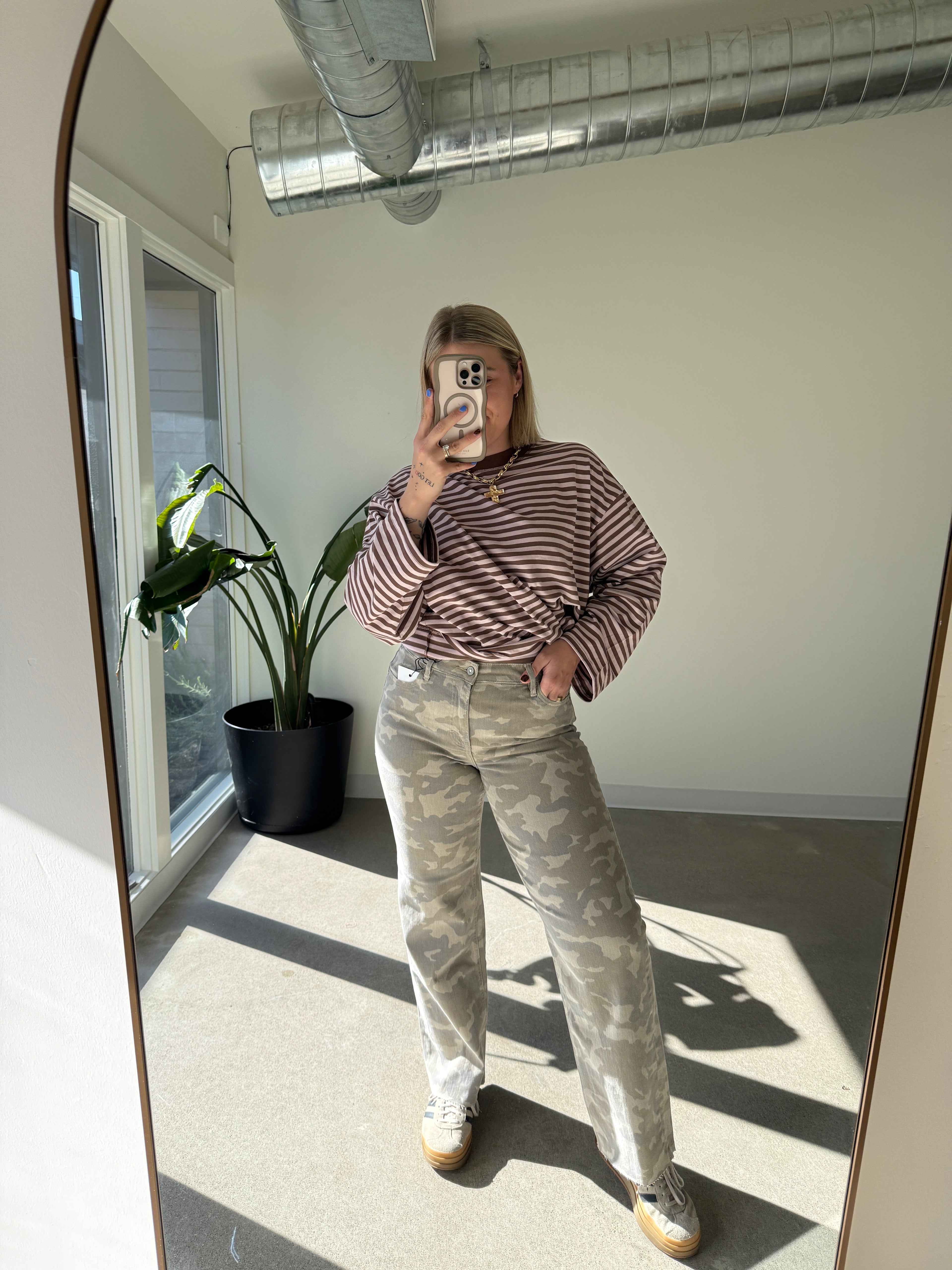 Muted Camo High Rise Jean