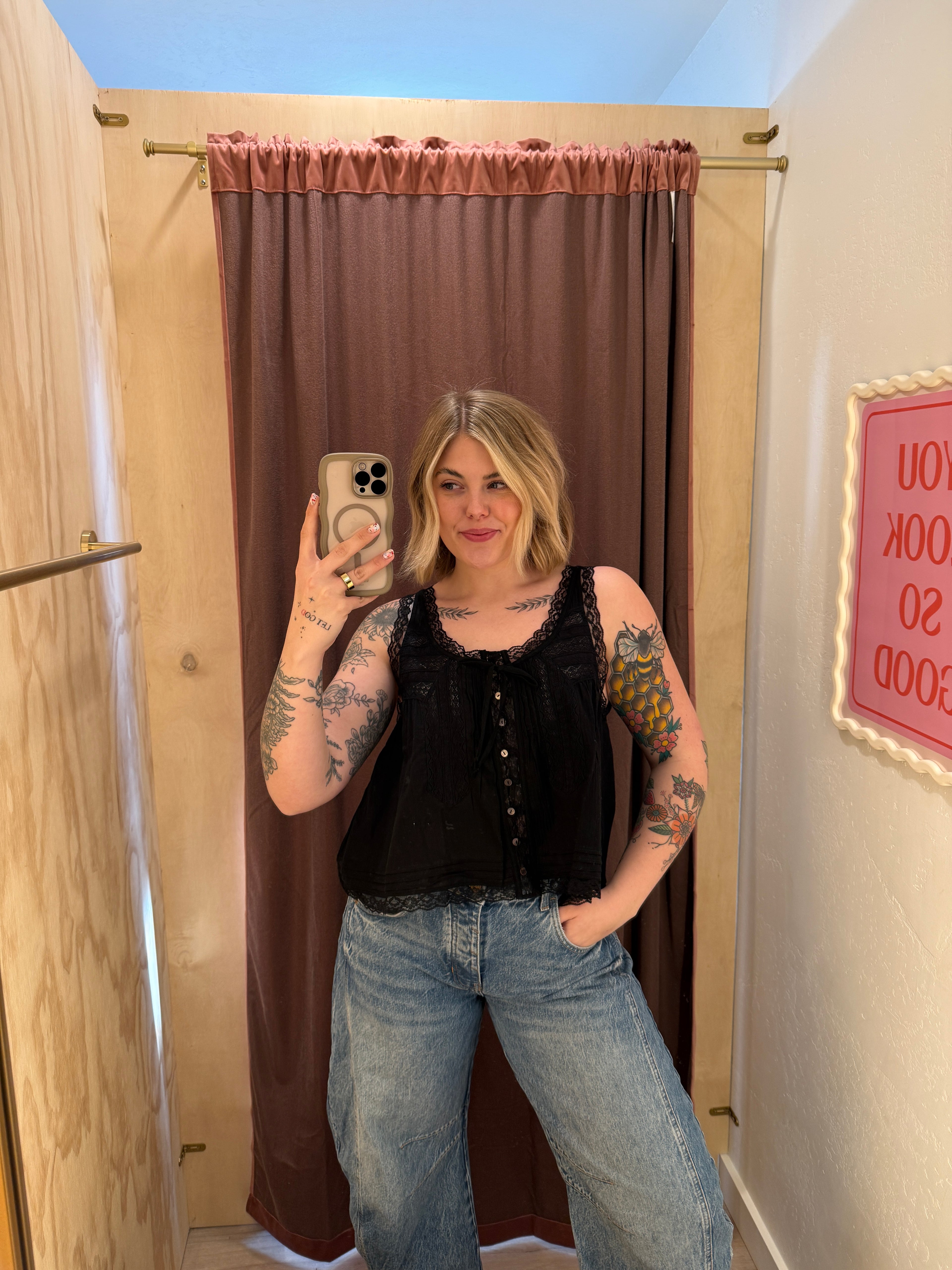 Paislee Lace Trimmed Tank Top