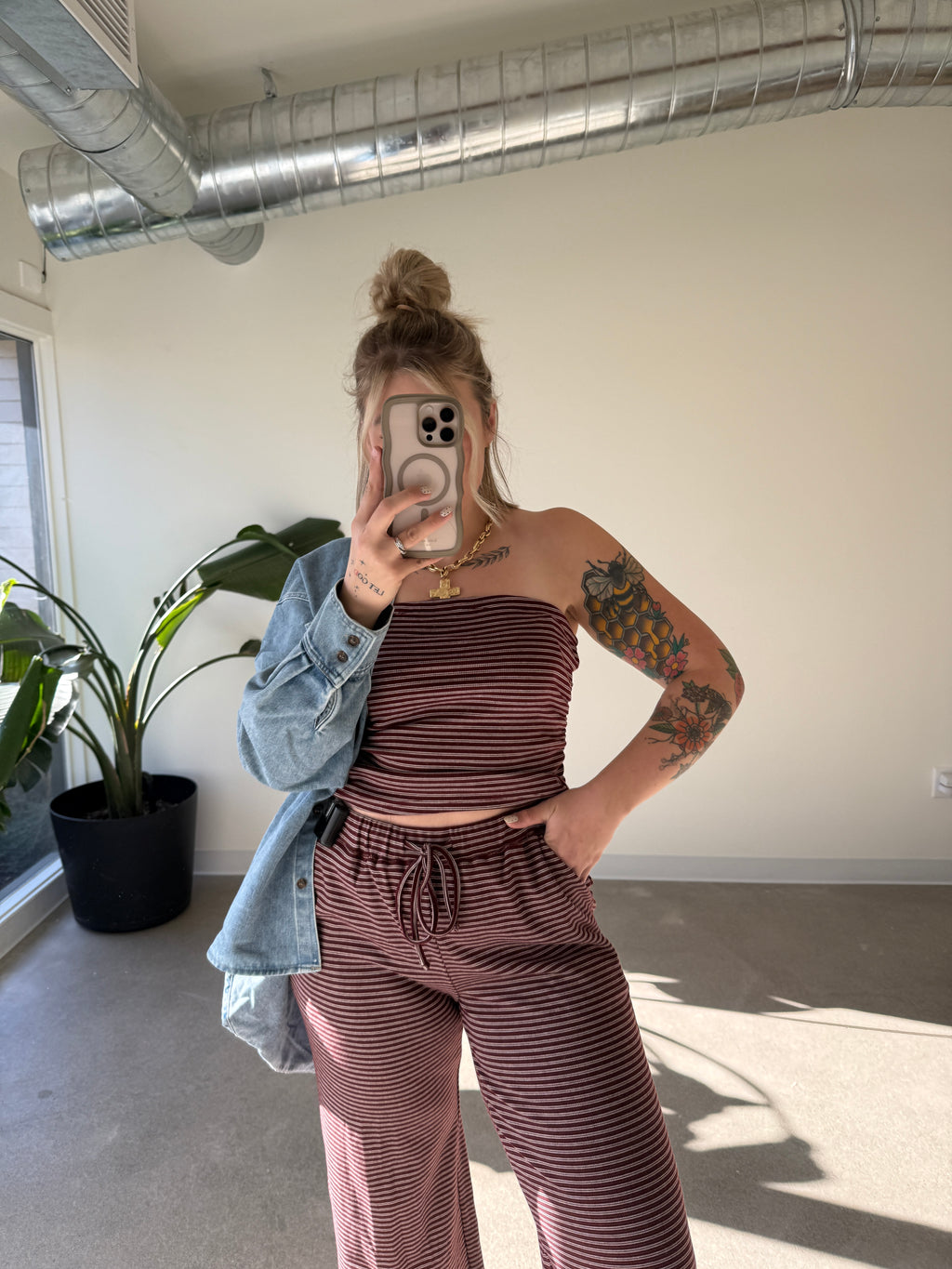 Travel Day Striped Set