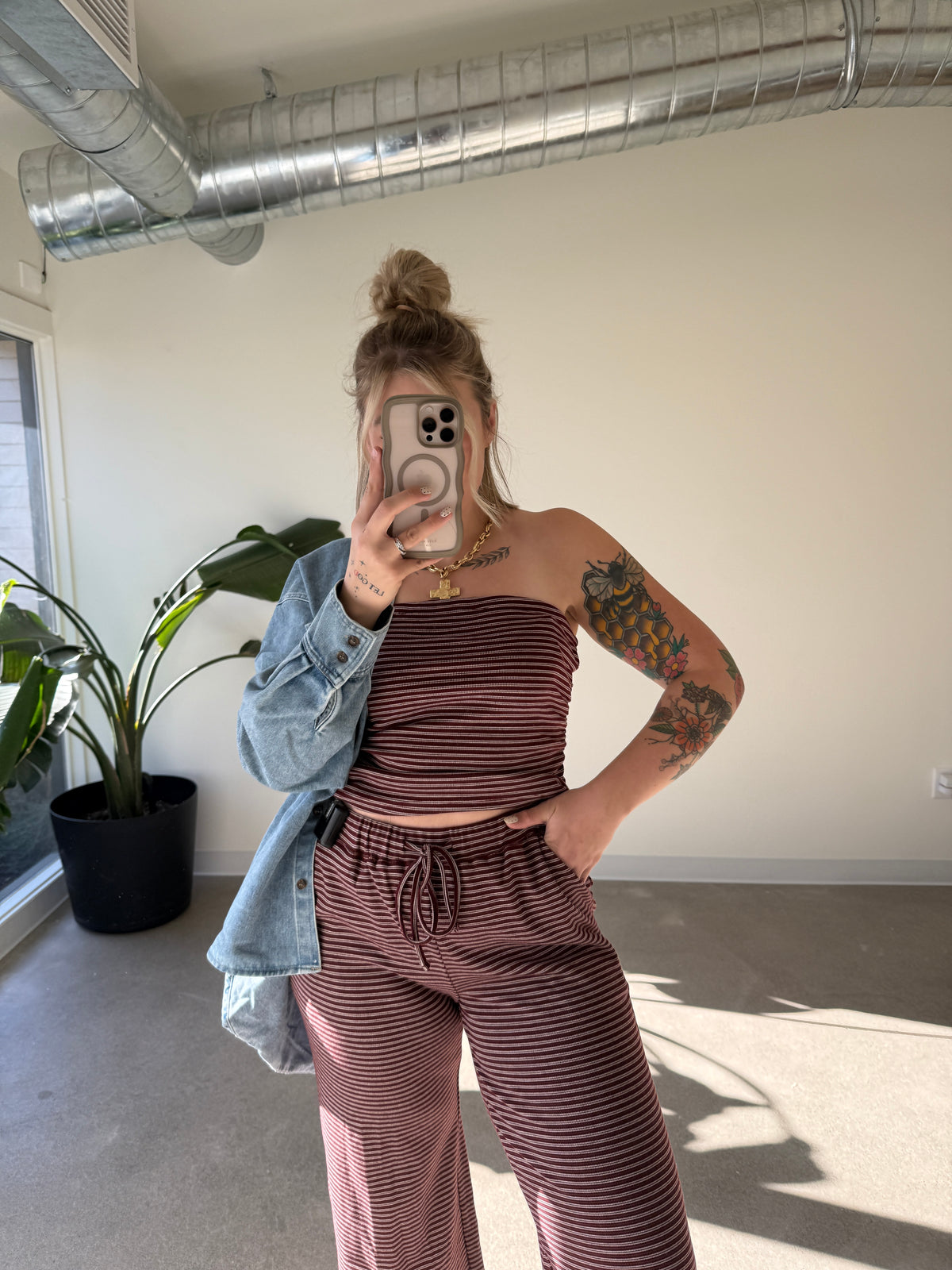 Travel Day Striped Set