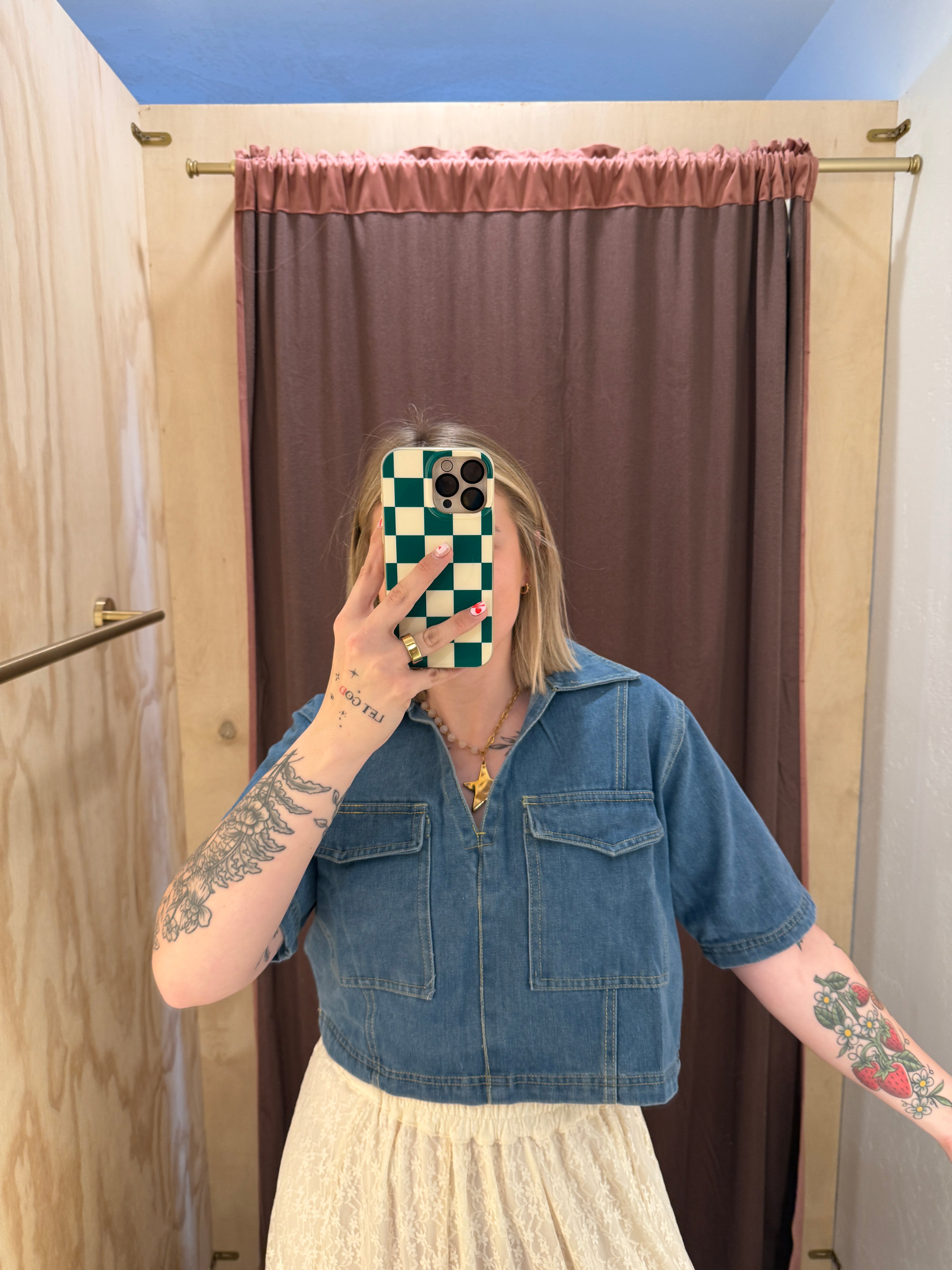 Camden Collared Denim Top