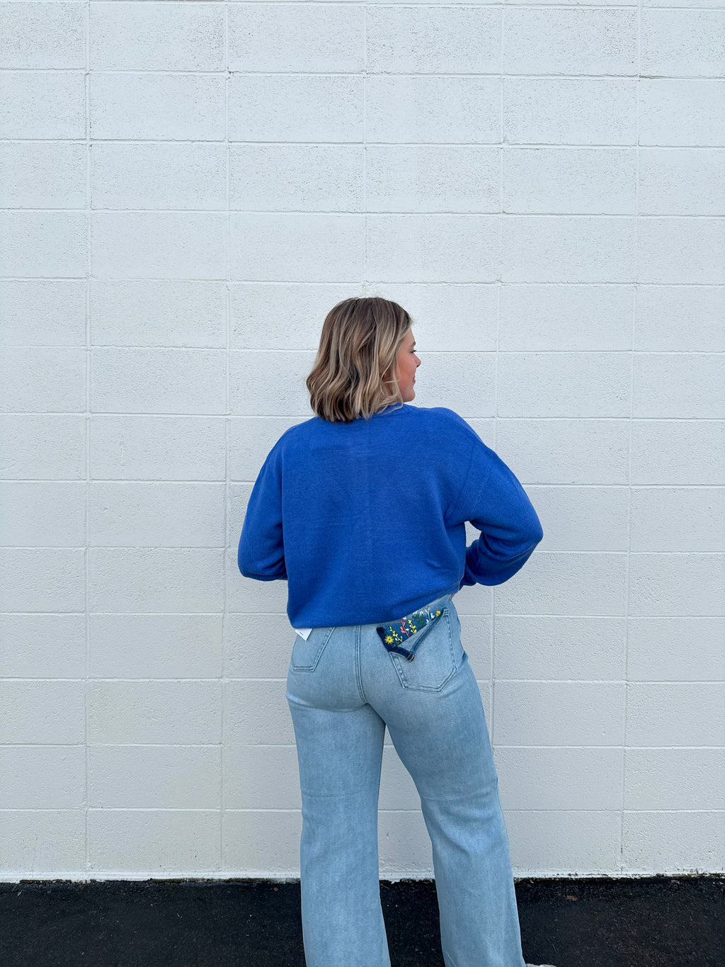 Wildflower Embroidered Wide Leg Jeans