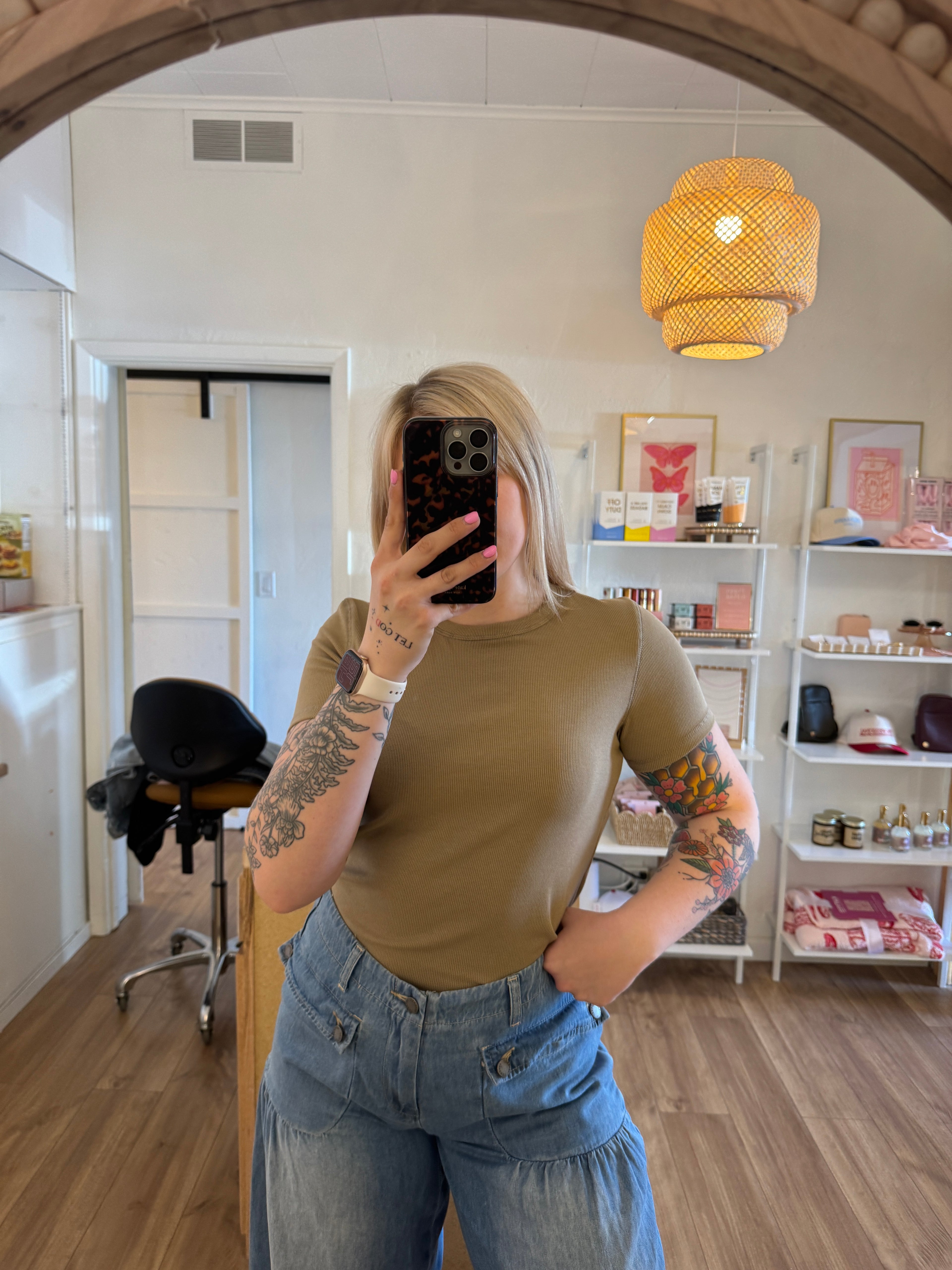 Ribbed Knit Basic Tee (multiple colors)