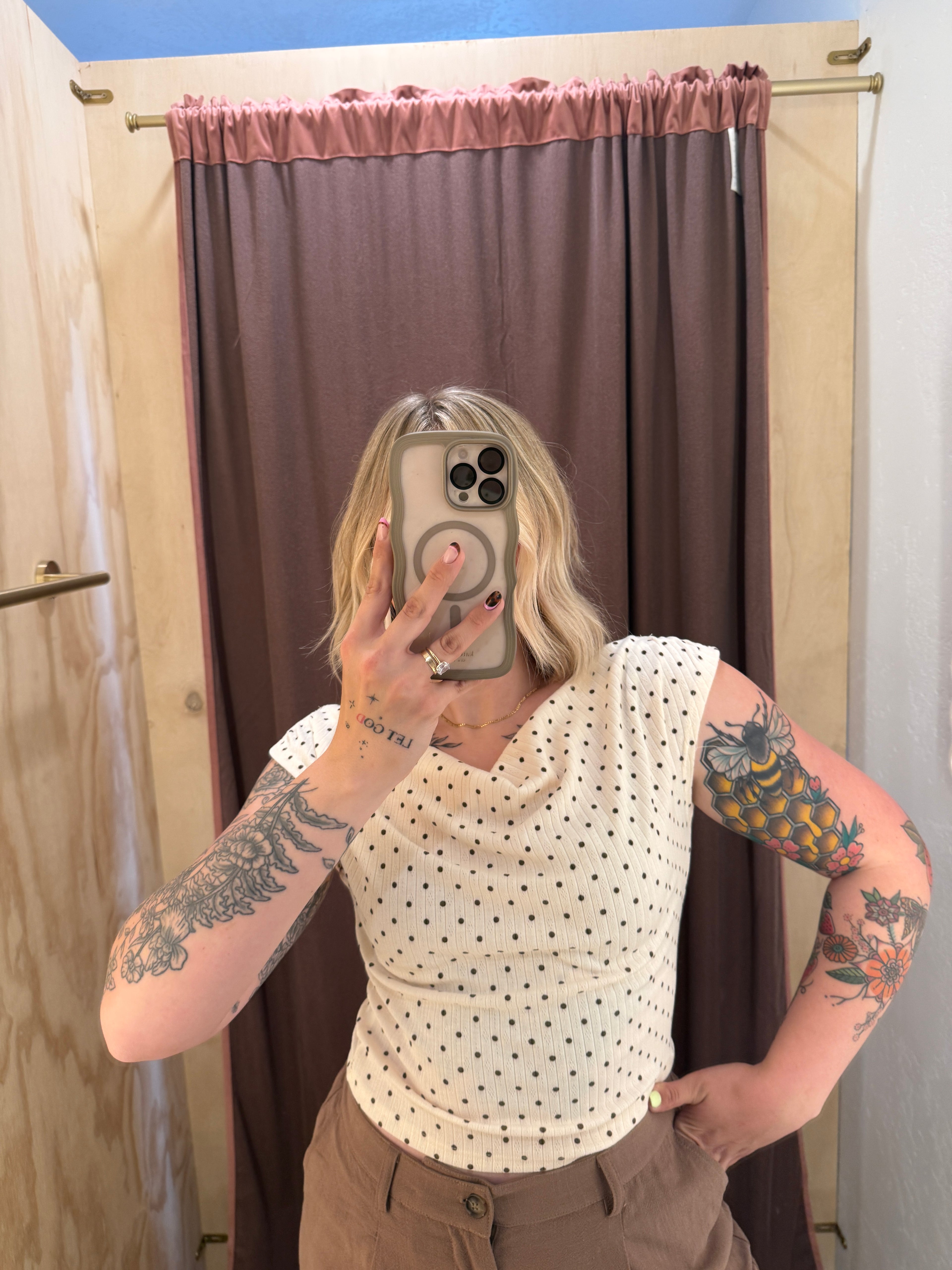 Cold Shoulder Dottie Top