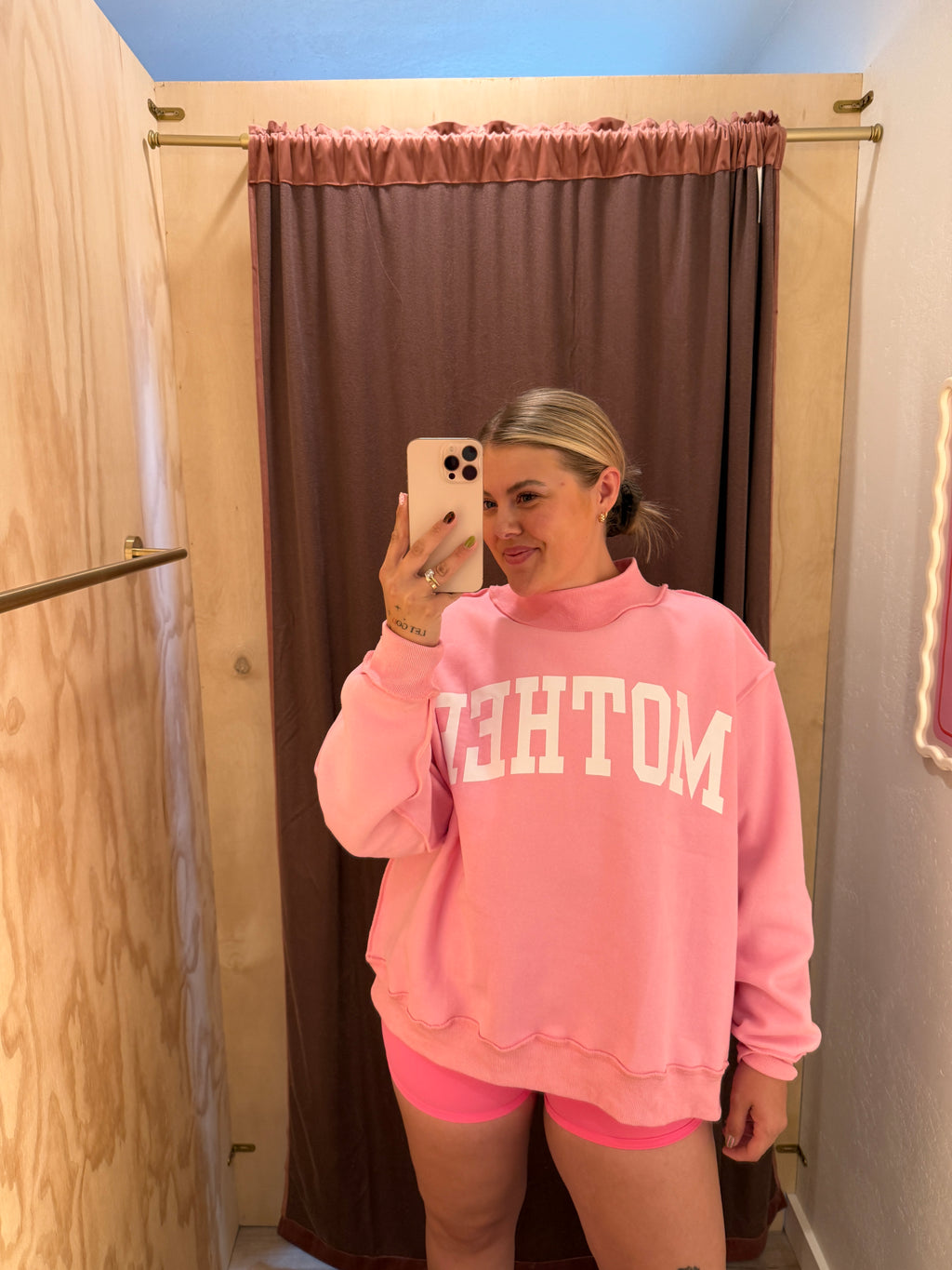 Mother Mock Neck - Bright Pink PREORDER