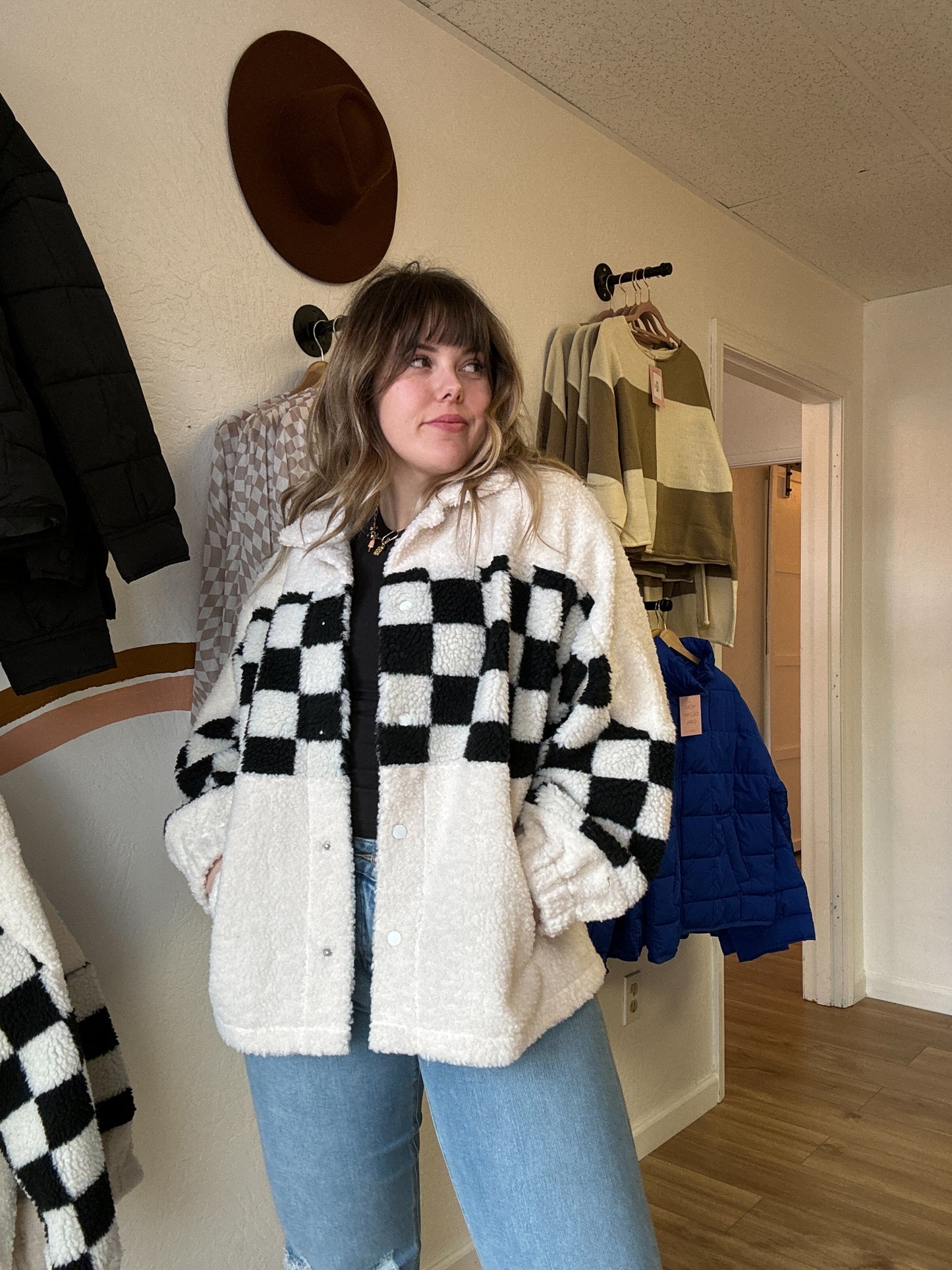 Checker Sherpa Shacket