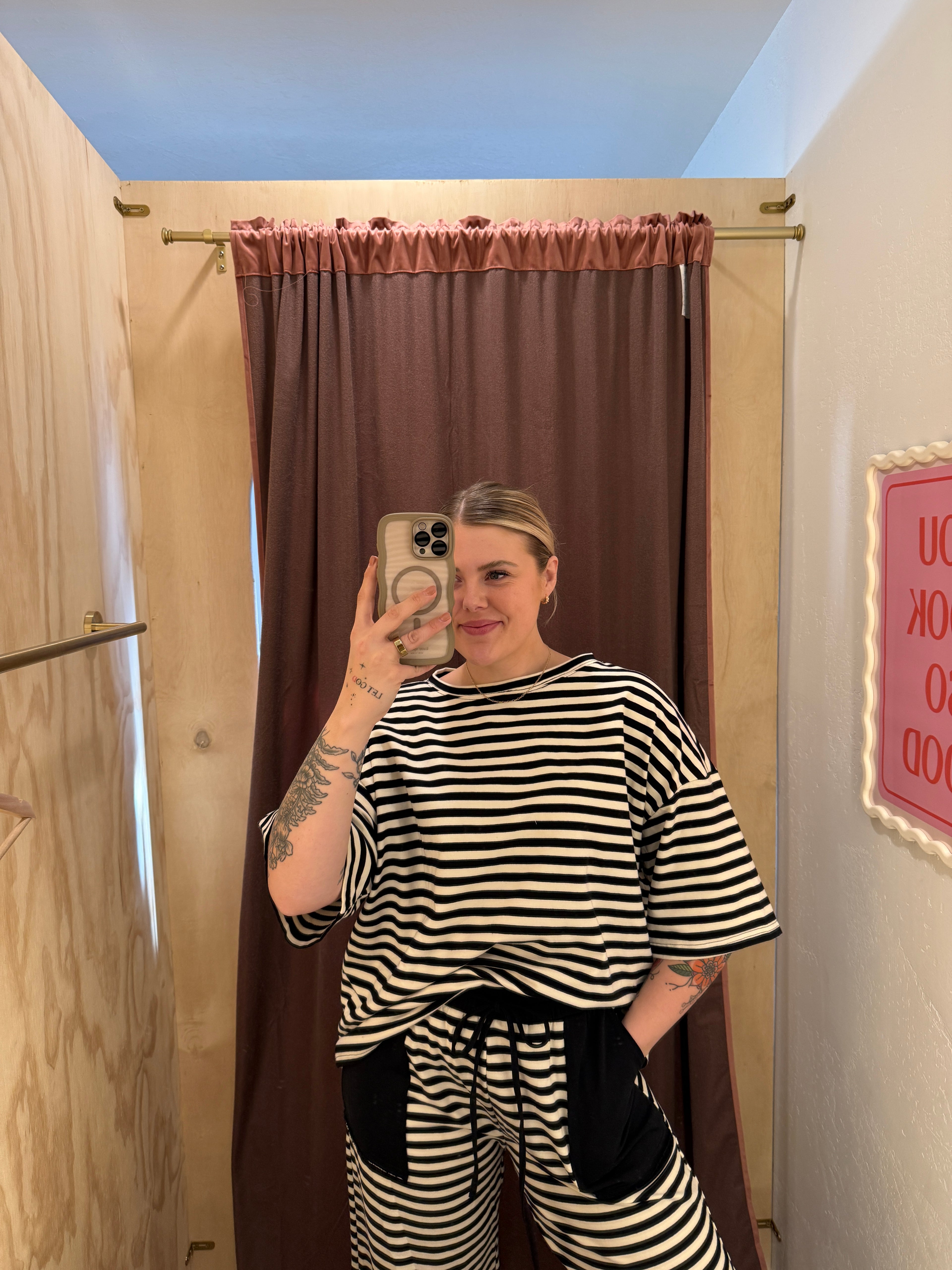 Striped Knit Lounge Set