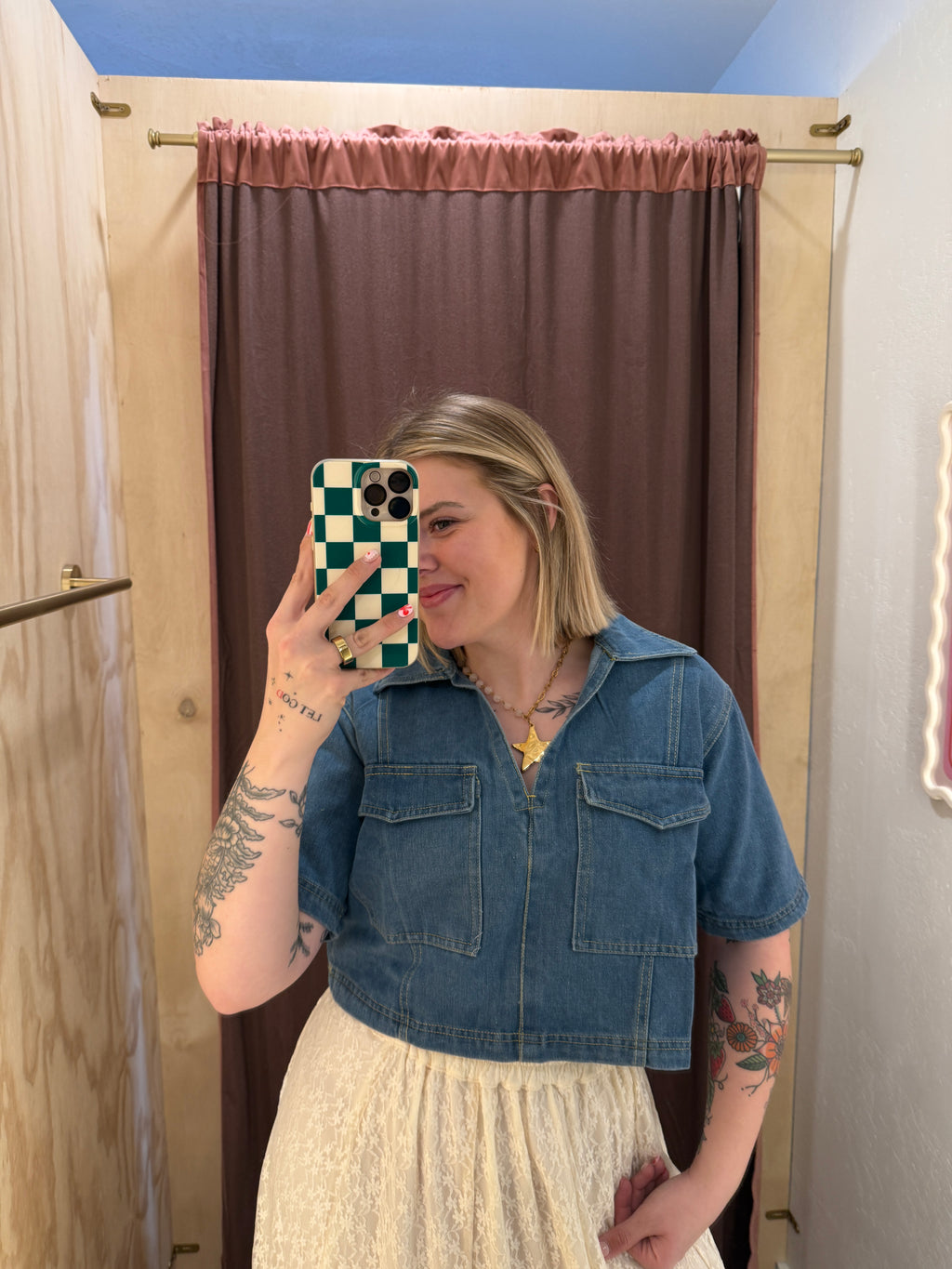 Camden Collared Denim Top