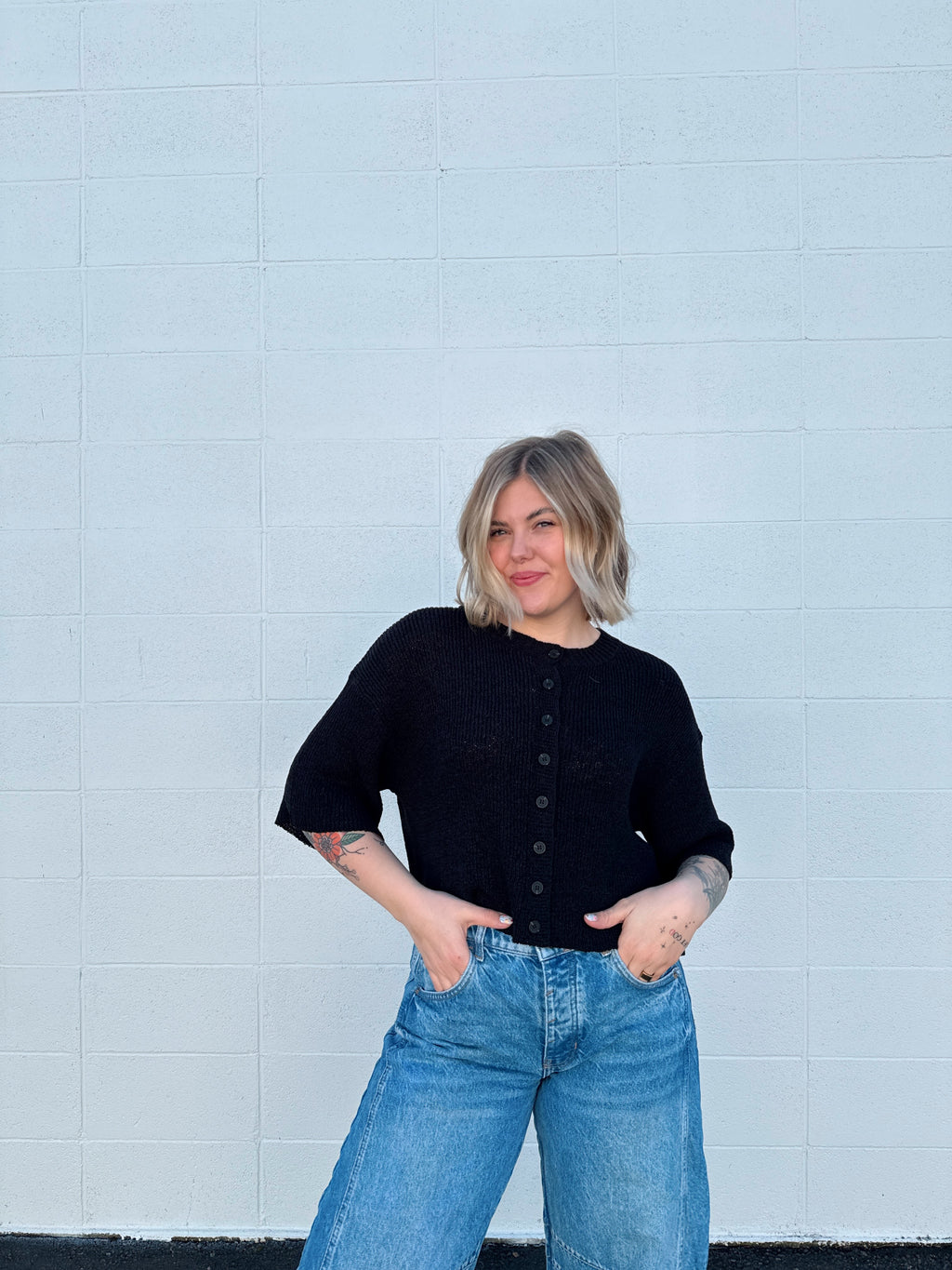 Jensen Boxy Short Sleeve Knit Top